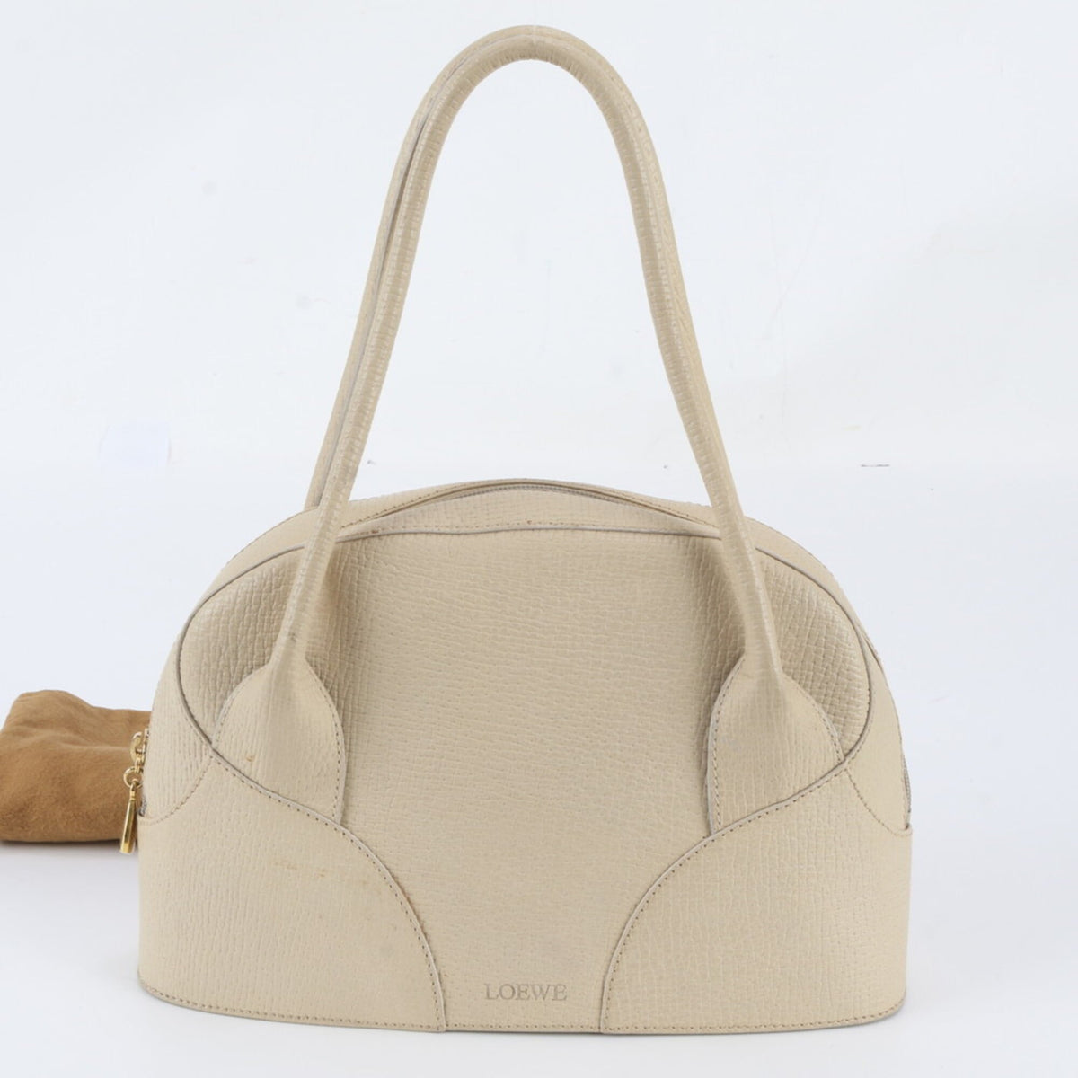 Loewe Beige Leather Handbag Shoulder Bag Tote Bag (Pre-Owned)
