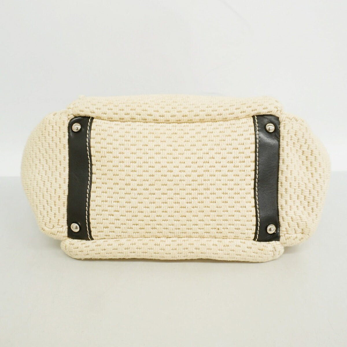 Chanel Beige Black Canvas Shoulder Bag (Pre-Owned)