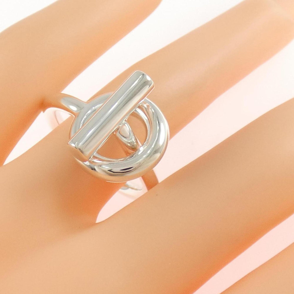 Hermes Silver 925 Band Ring (Pre-Owned)