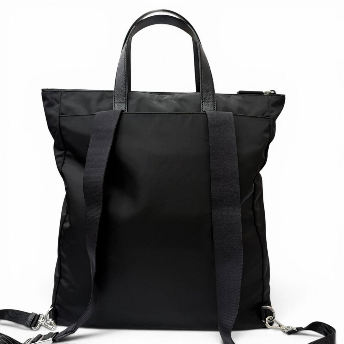 Prada Black Polyamide Leather Tote Bag (Pre-Owned)
