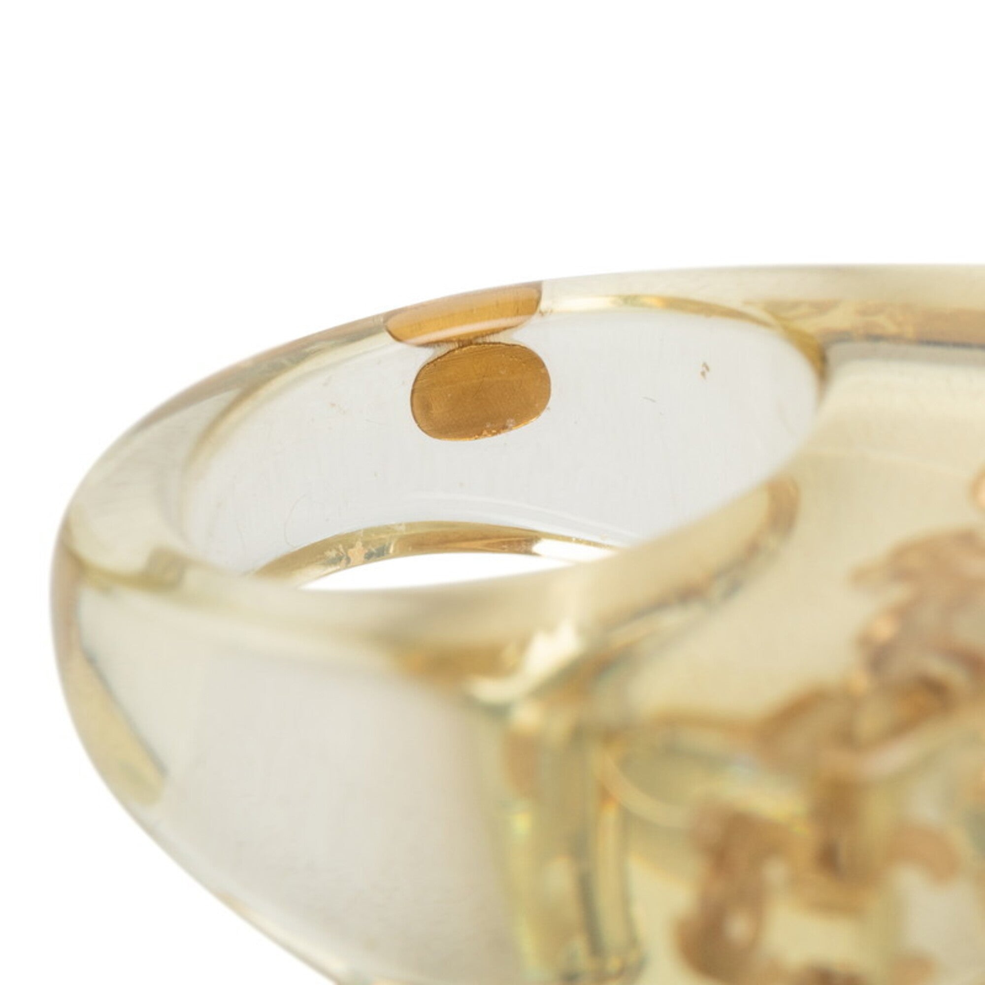 Chanel Gold Clear Plastic Band Ring (Pre-Owned)