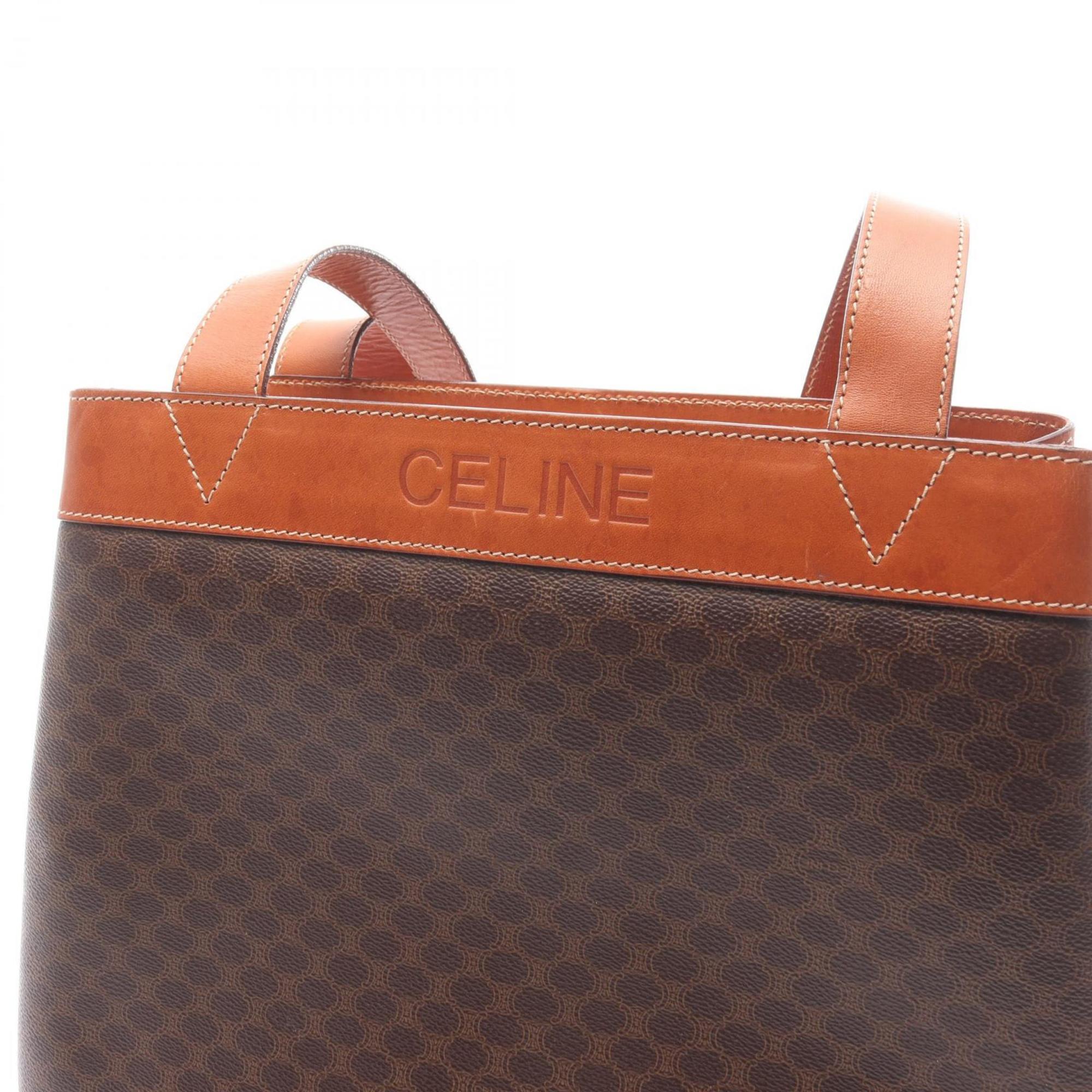 Celine Brown Coated Canvas Handbag Tote Bag (Pre-Owned)