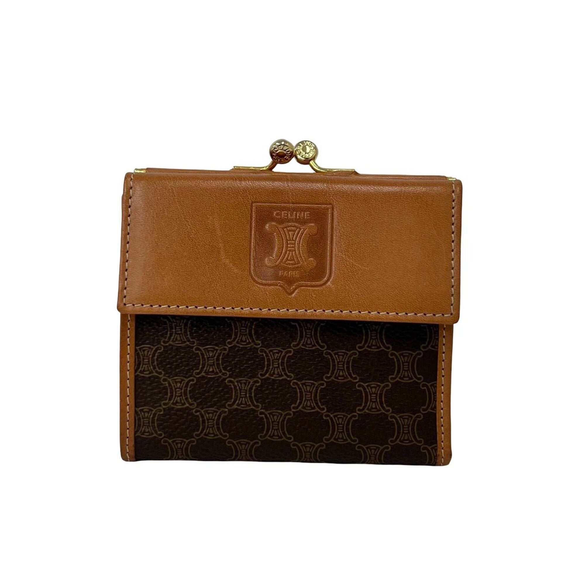 Celine Brown Pvc Leather Wallet (Tri-Fold) (Pre-Owned)