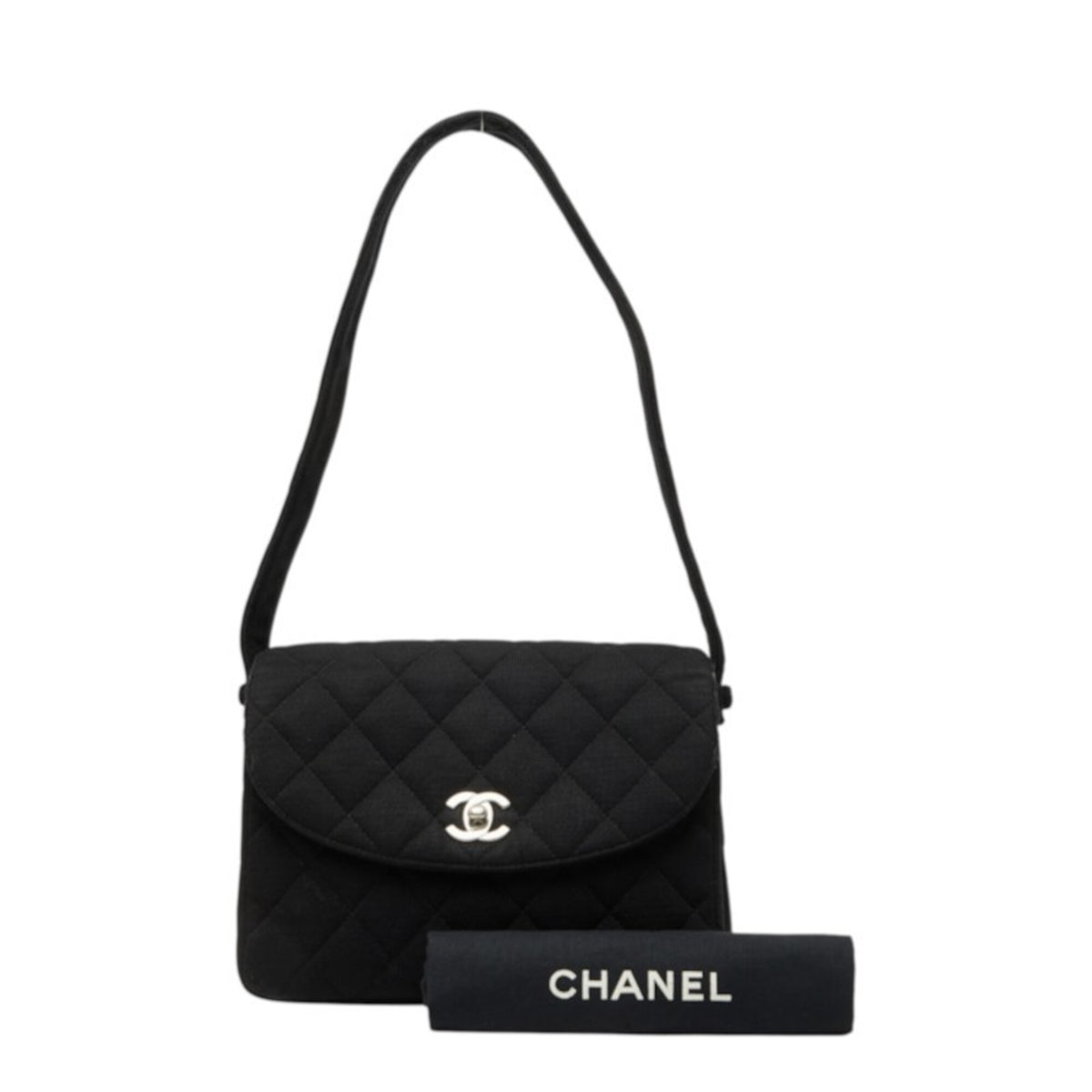 Chanel Black Canvas Shoulder Bag (Pre-Owned)