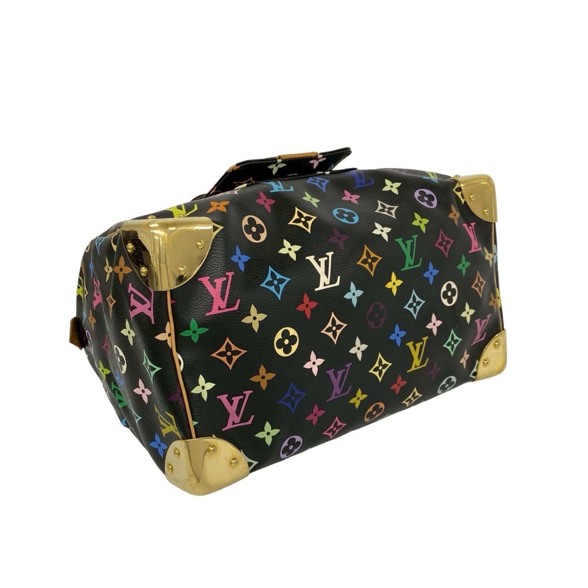 Louis Vuitton Black Multi-Color Leather Pvc Handbag (Pre-Owned)