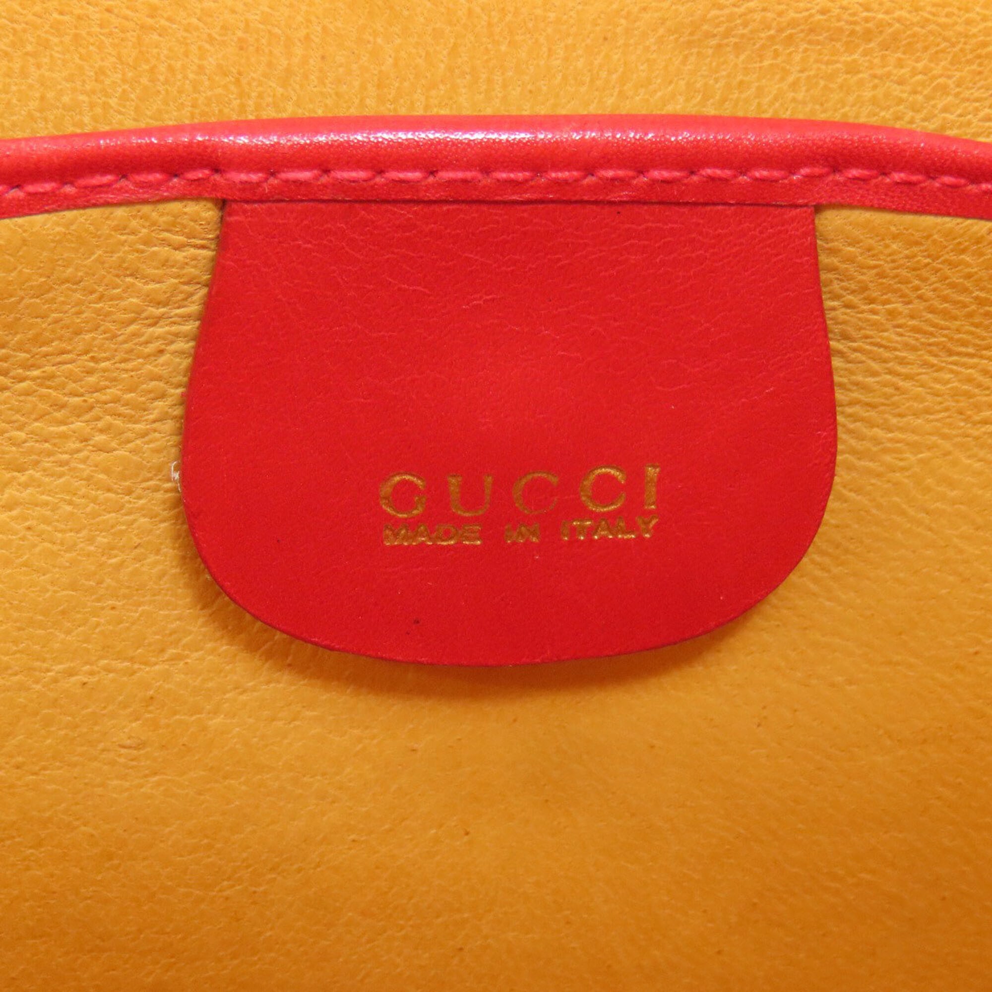 Gucci Red Color Leather Handbag (Pre-Owned)