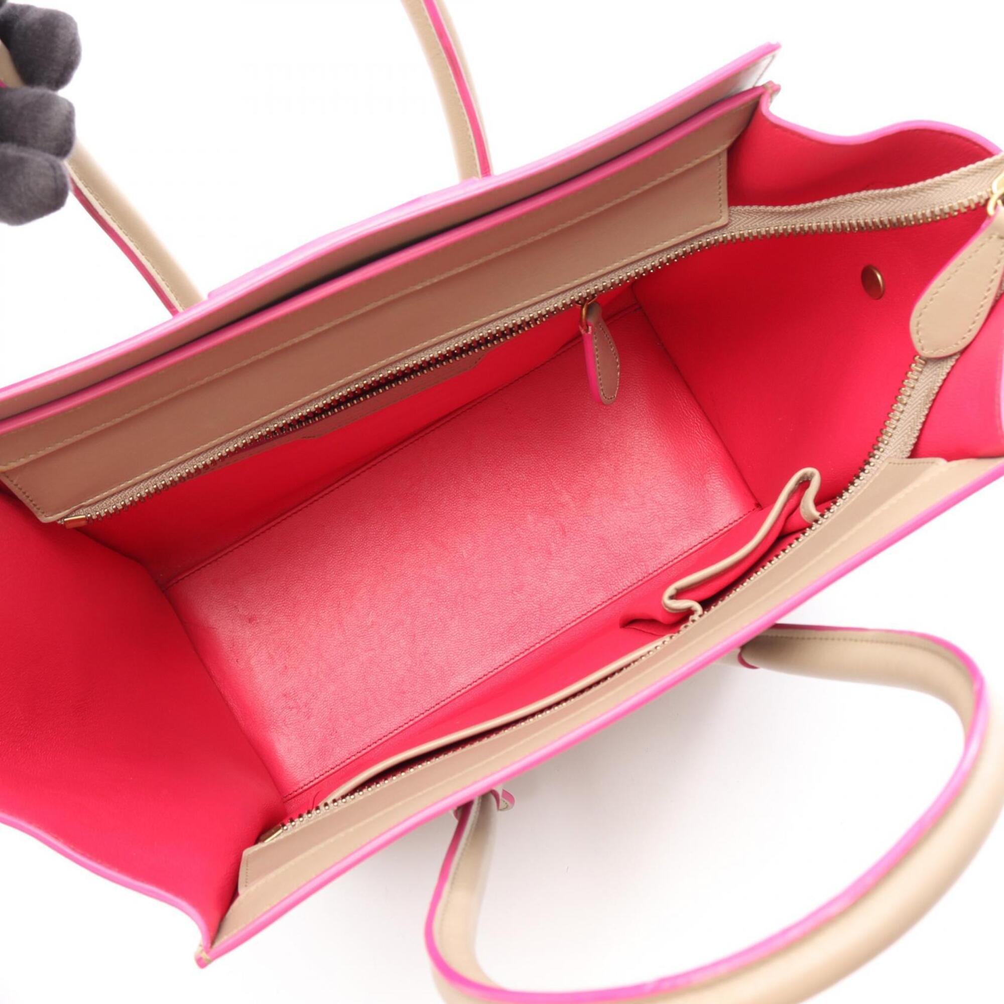 Celine Beige Leather Handbag Tote Bag (Pre-Owned)