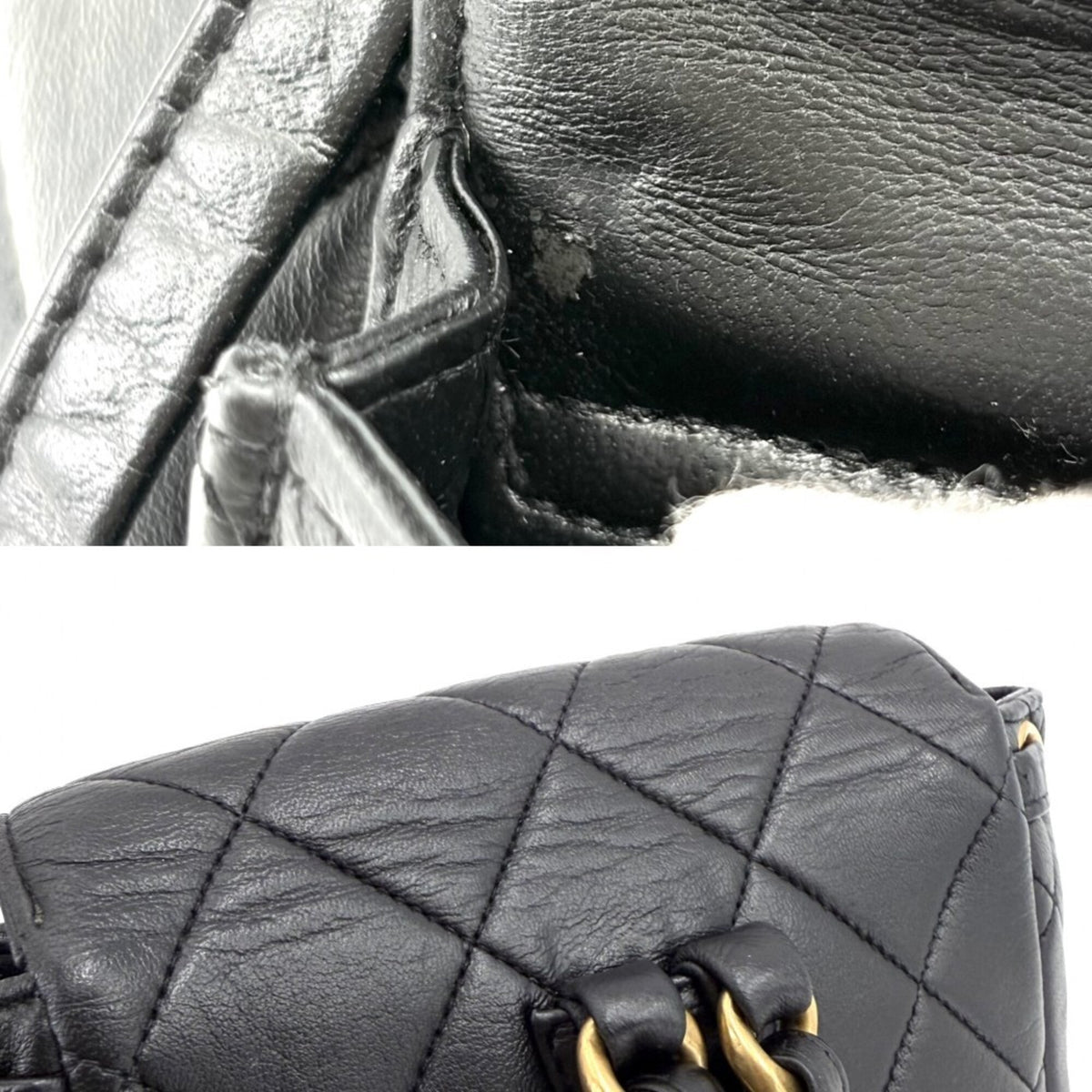 Chanel Matelasse Black Leather Backpack (Pre-Owned)