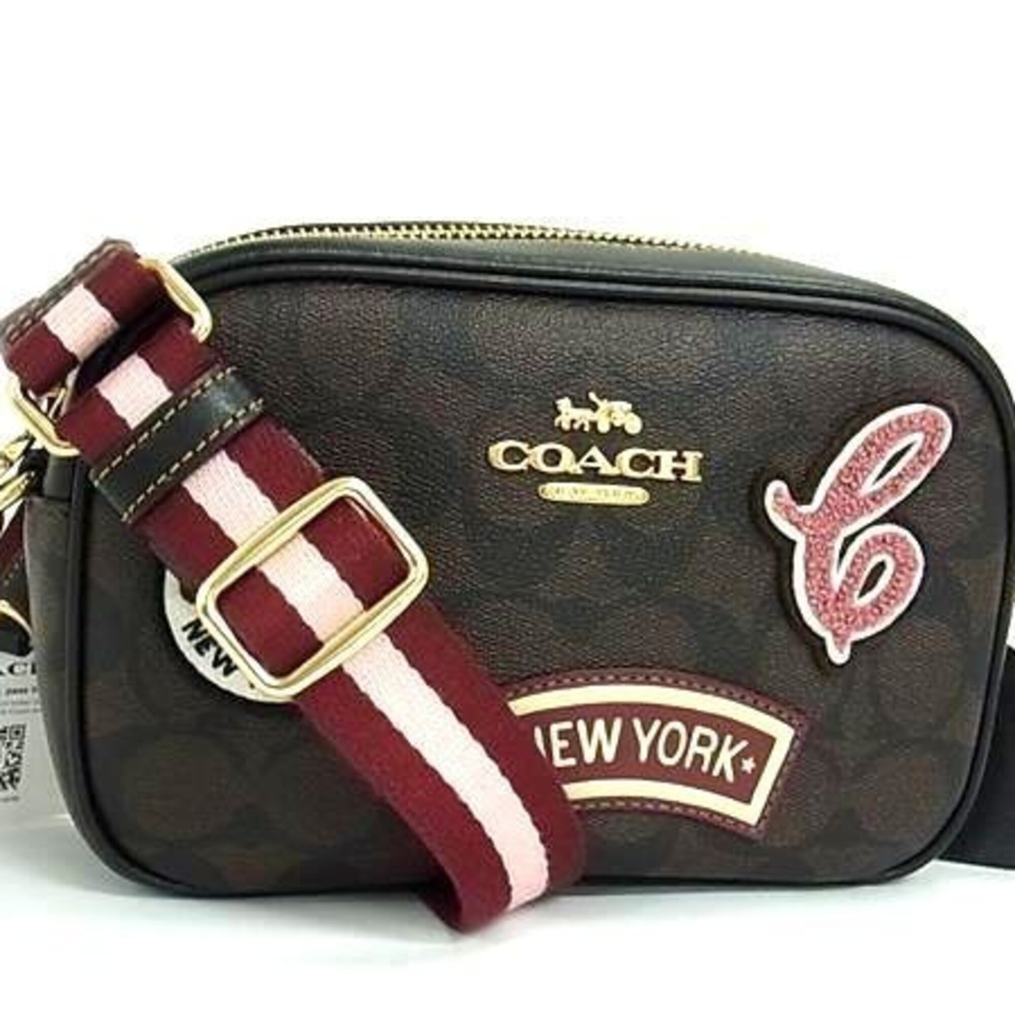 Coach Black Brown Pvc Leather Pochette Shoulder Bag (Pre-Owned)