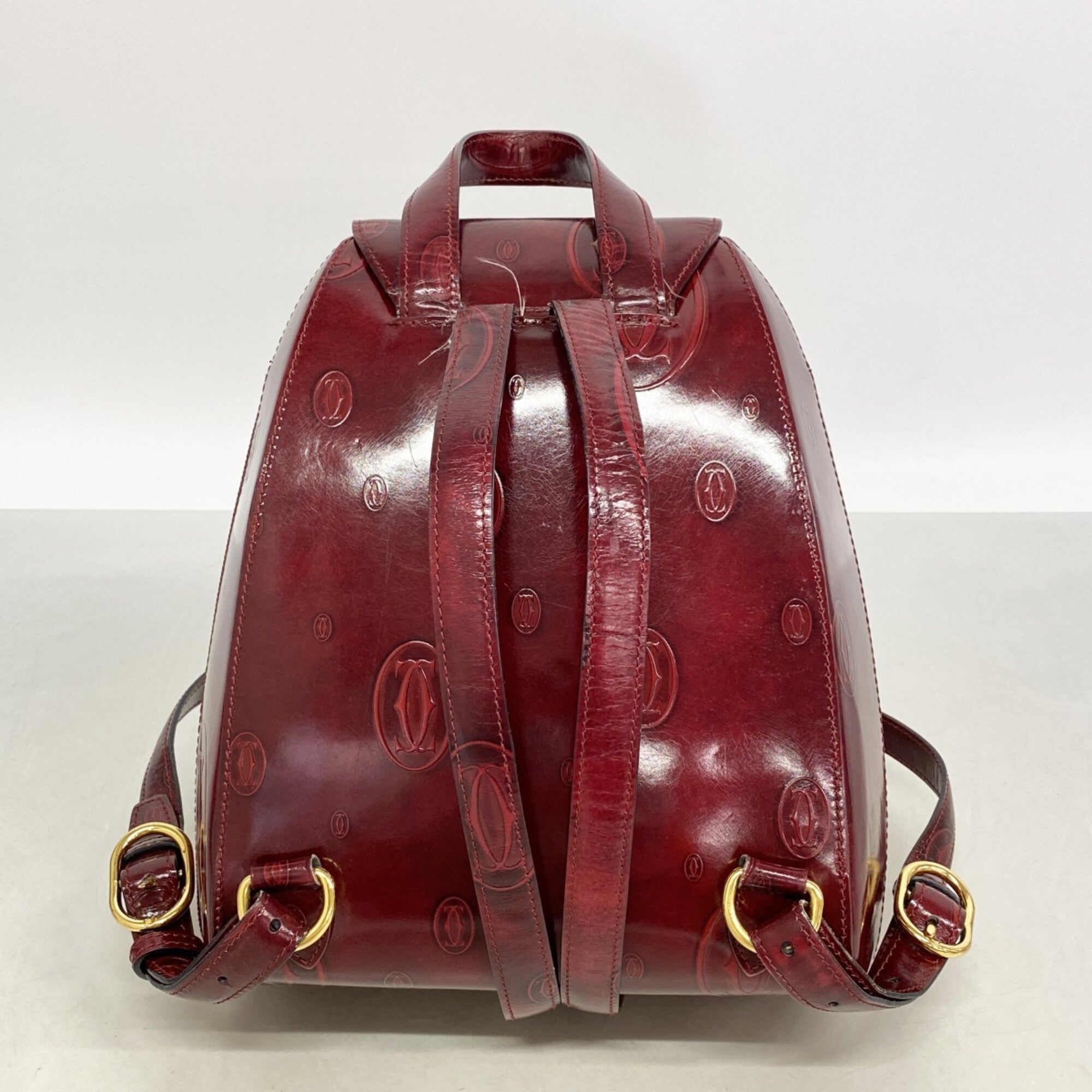 Cartier Bordeaux Leather Backpack (Pre-Owned)