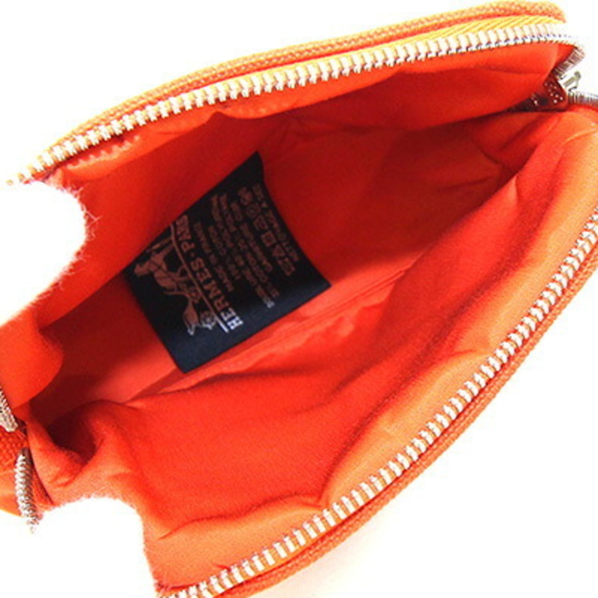 Hermes Orange Cotton Canvas Handbag Pouch (Pre-Owned)
