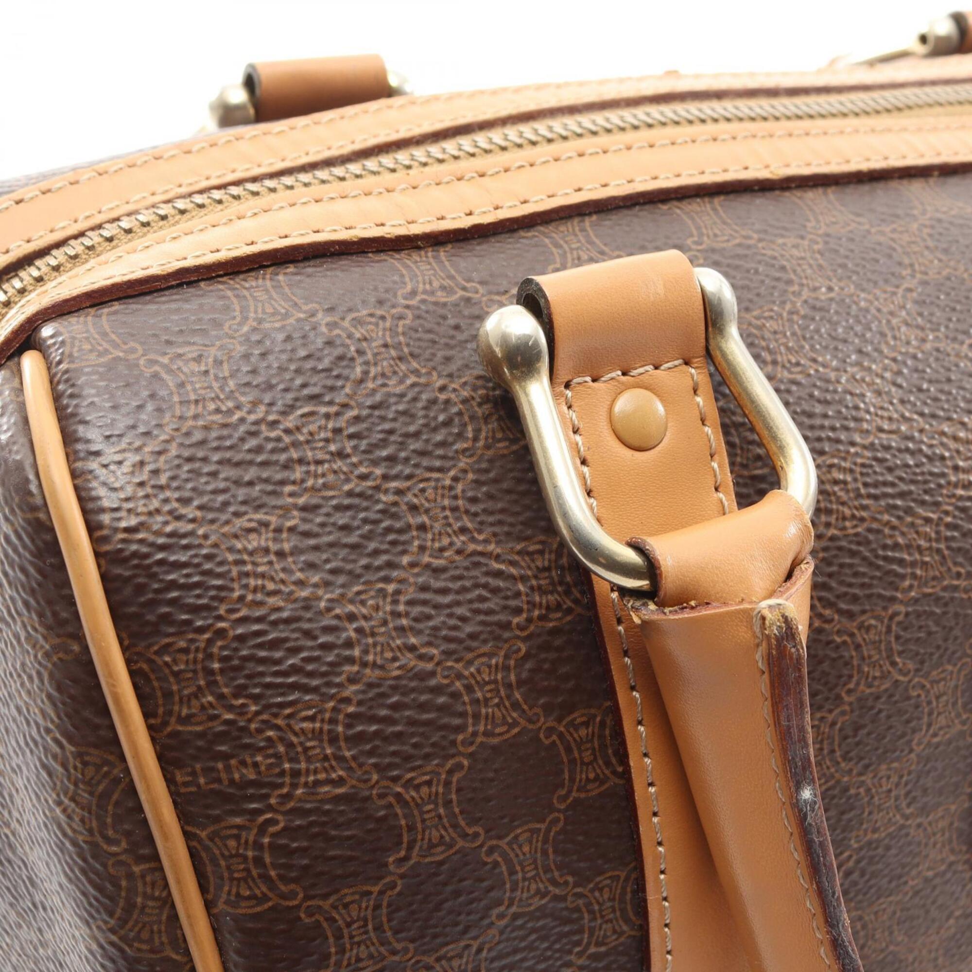 Celine Brown Coated Canvas Leather Handbag Tote Bag (Pre-Owned)