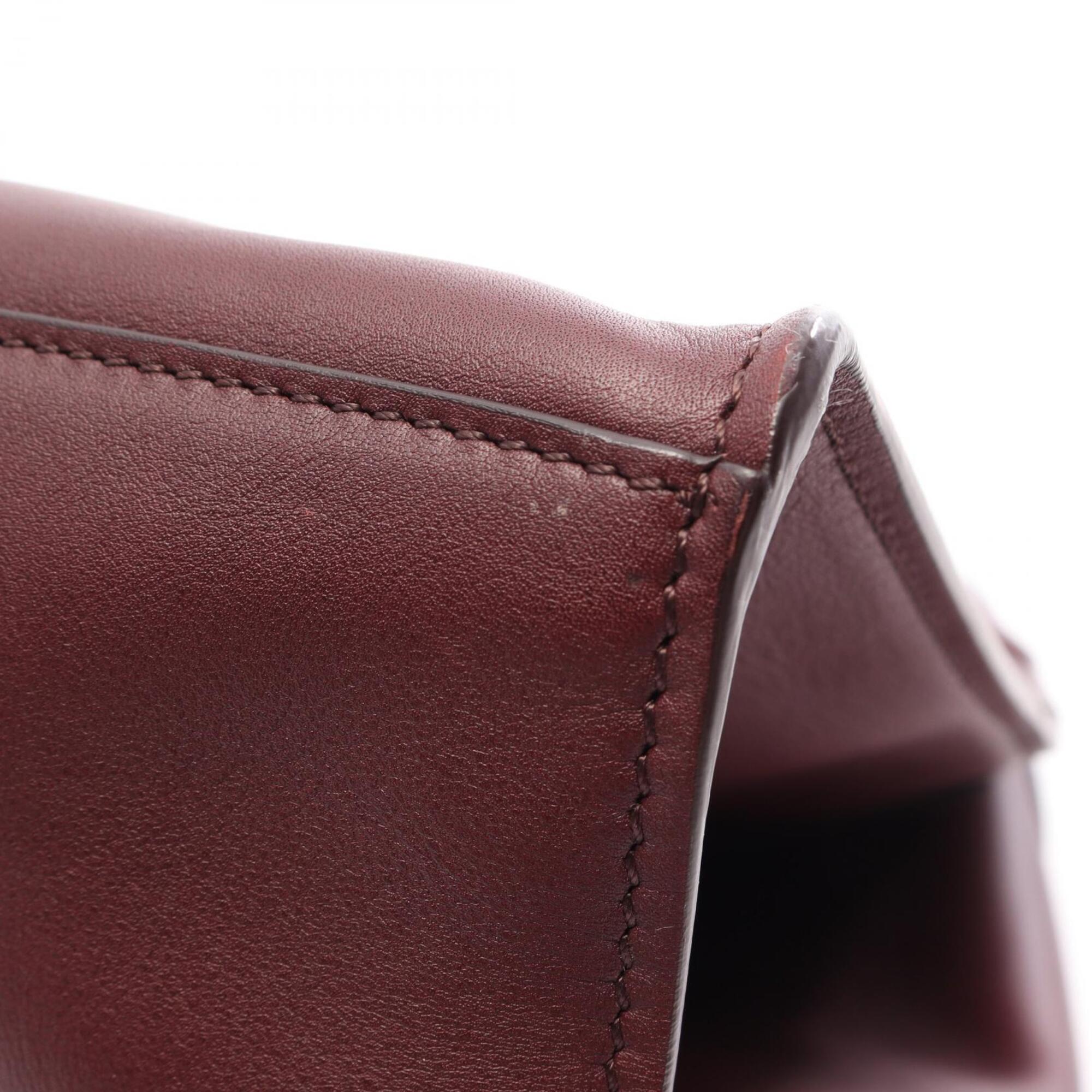Celine Bordeaux Leather Handbag (Pre-Owned)