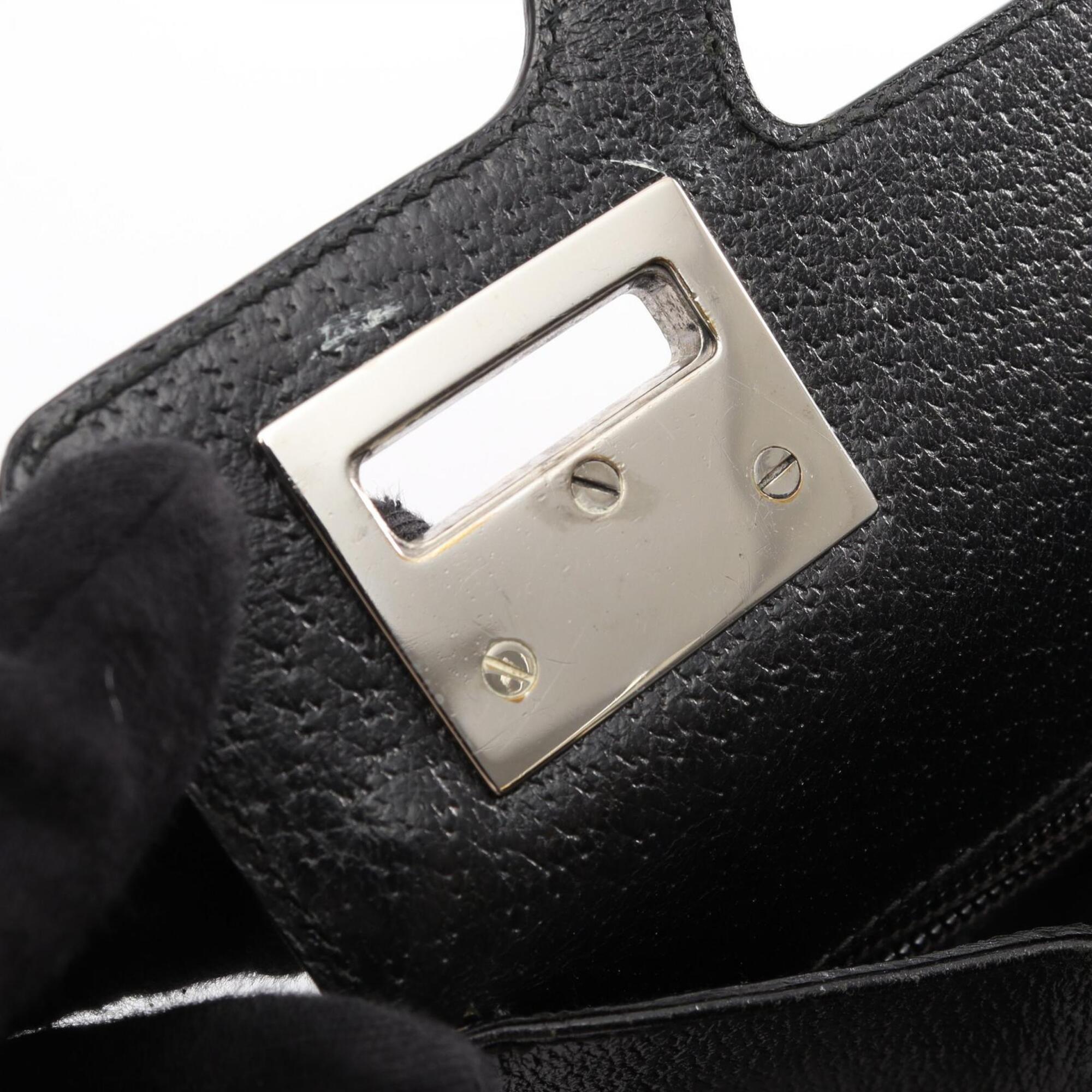 Salvatore Ferragamo Black Canvas Leather Handbag (Pre-Owned)