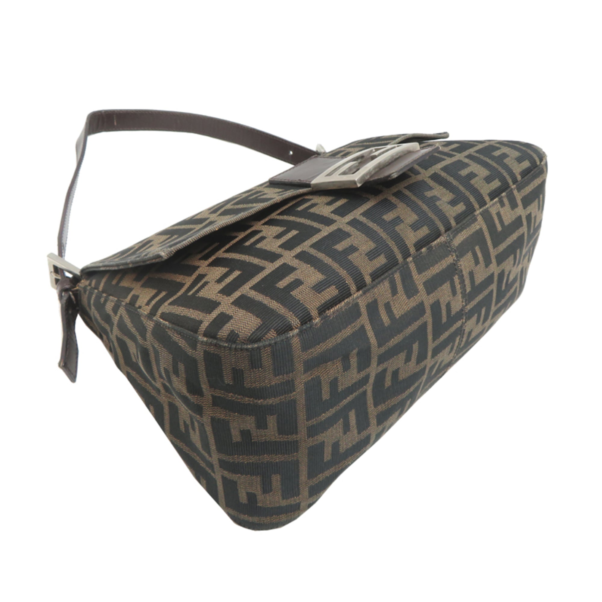 Fendi Brown Canvas Leather Handbag (Pre-Owned)