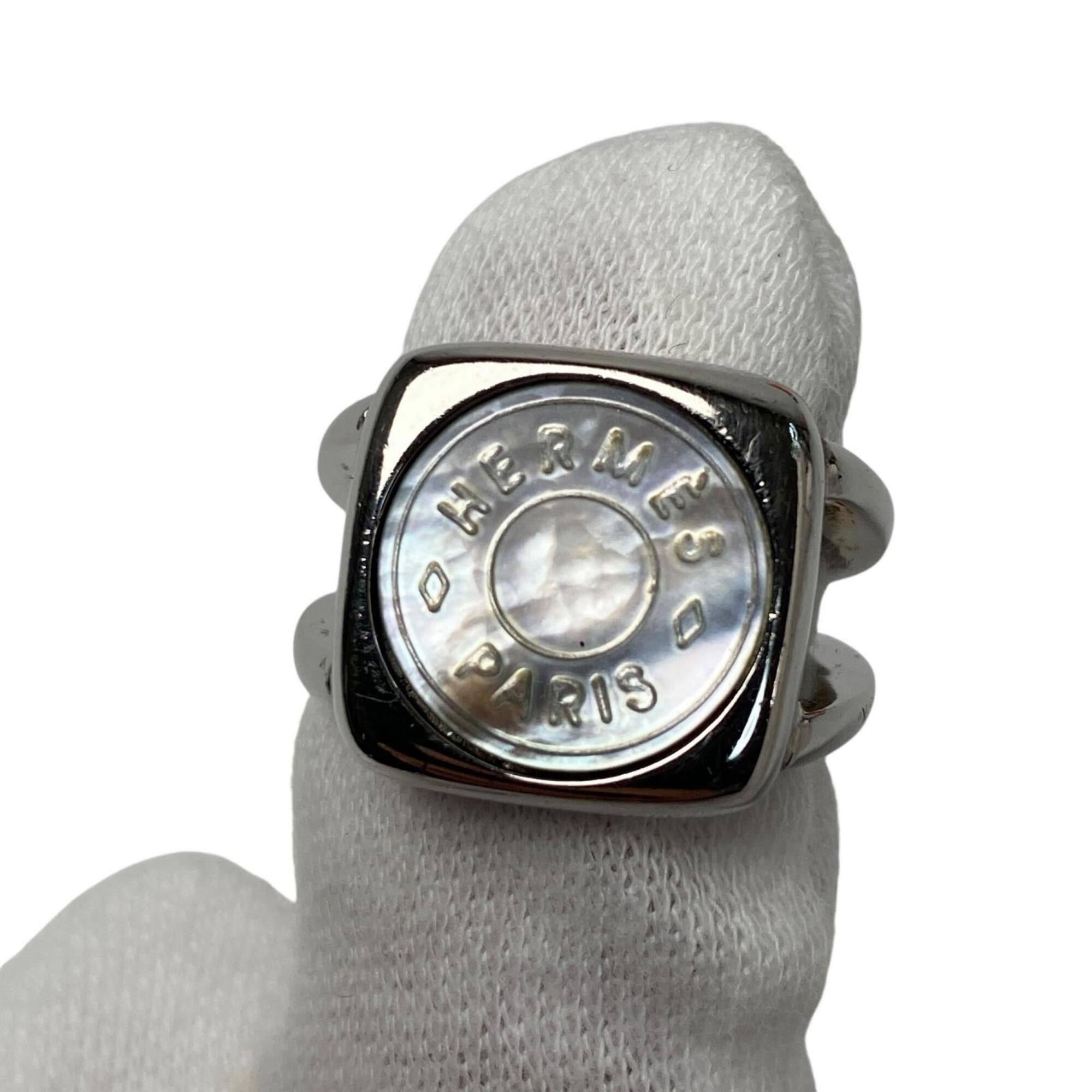 Hermes Silver Metal Shell Band Ring (Pre-Owned)