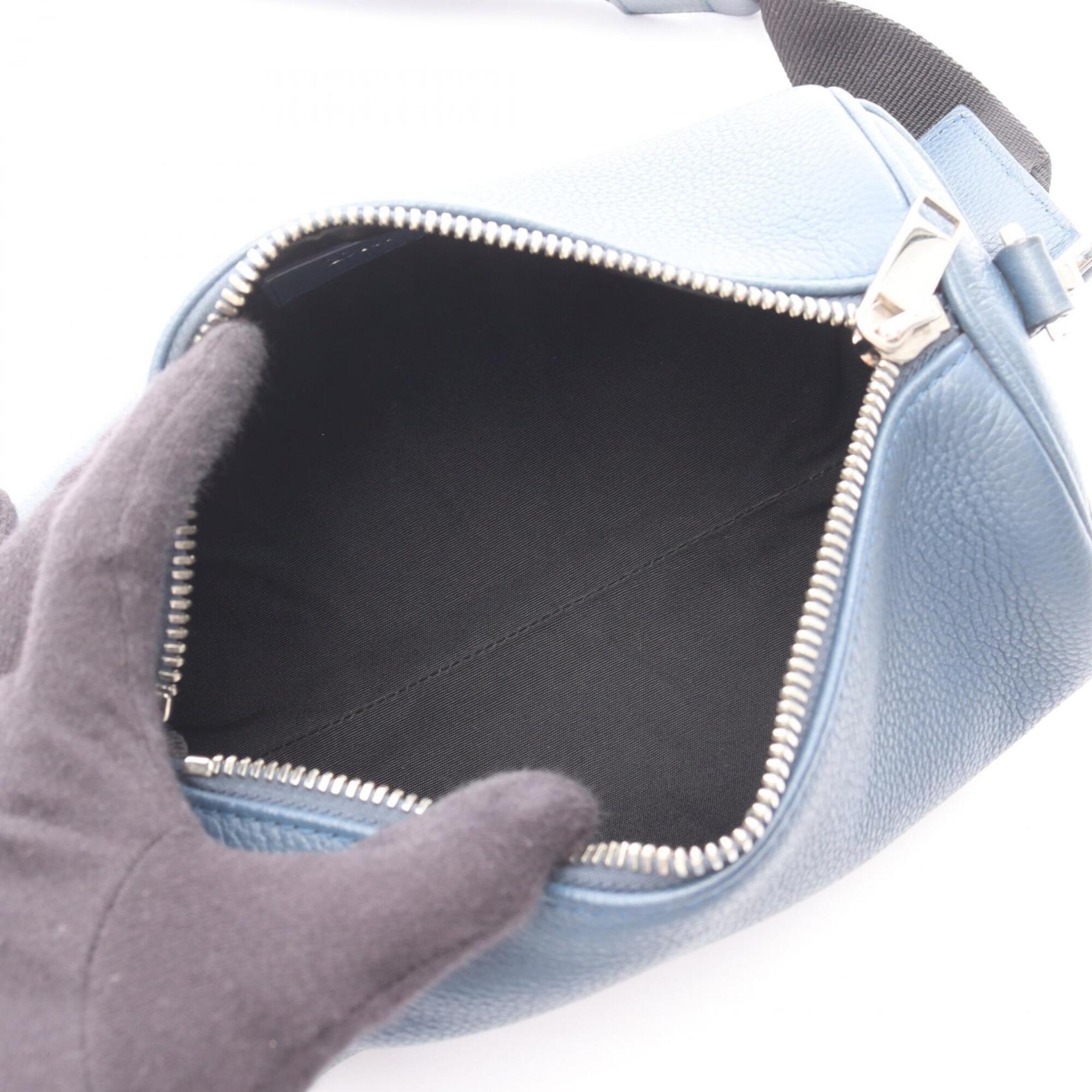 Christian Dior Blue Leather Handbag Shoulder Bag (Pre-Owned)