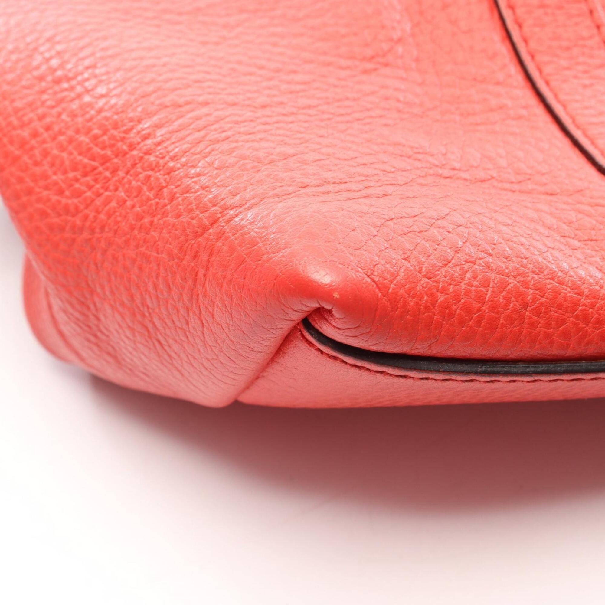 Gucci Red Color Leather Handbag Tote Bag (Pre-Owned)