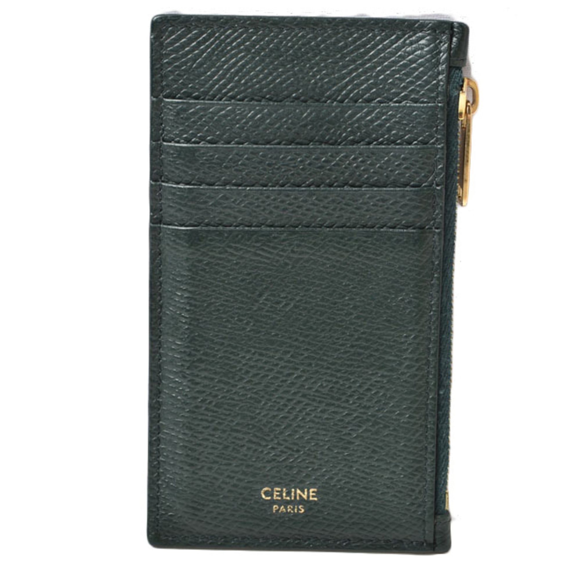 Celine Green Leather Coin Purse/Coin Case (Pre-Owned)