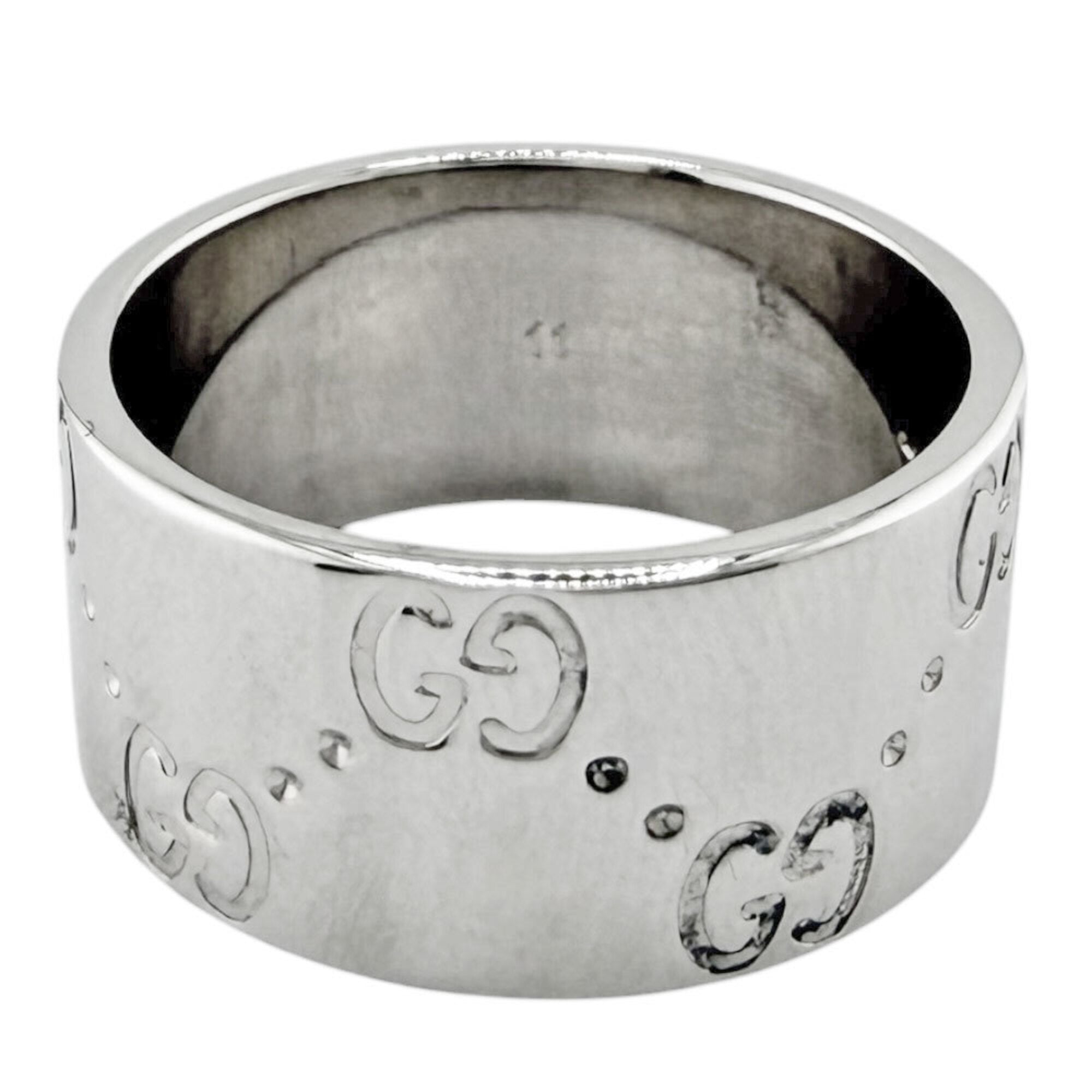 Gucci Silver White Gold (18K) Band Ring (Pre-Owned)