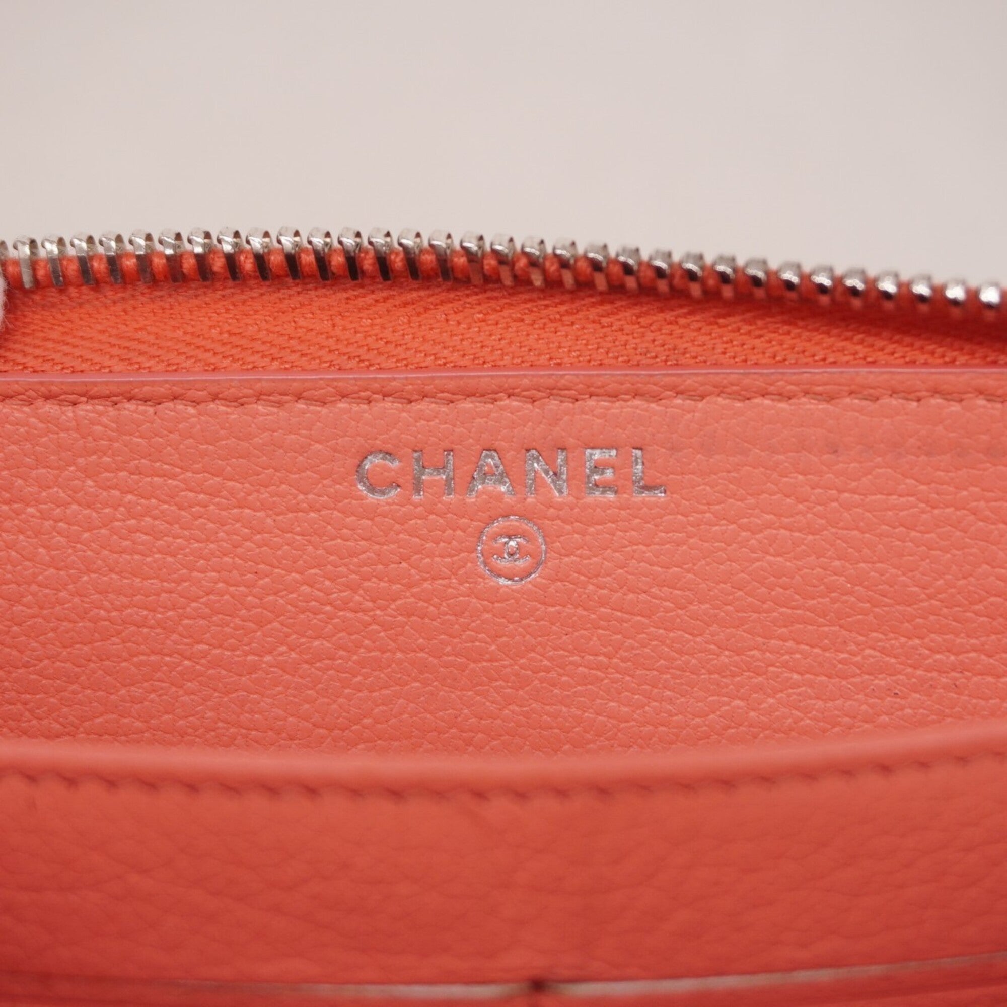 Chanel Pink Leather Long Wallet (Bi-Fold) (Pre-Owned)