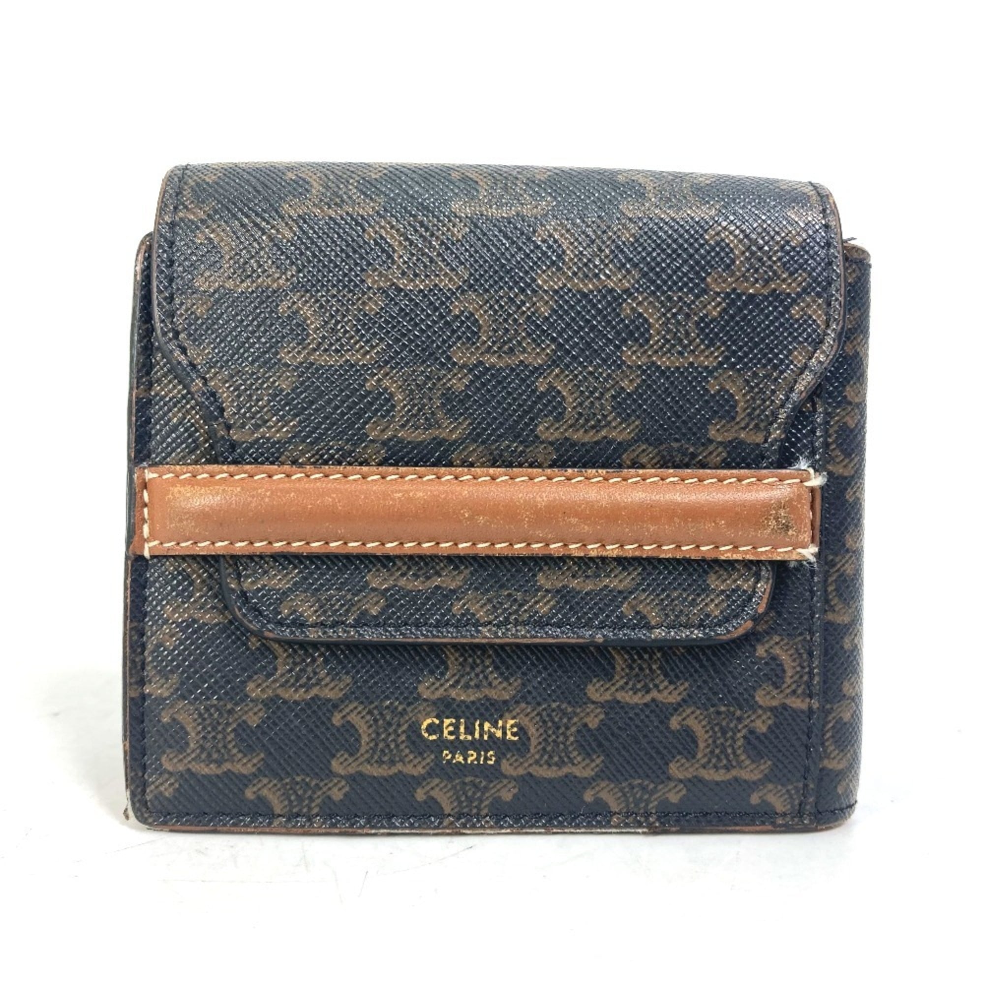 Celine Brown Dark Brown Leather Wallet (Bi-Fold) (Pre-Owned)