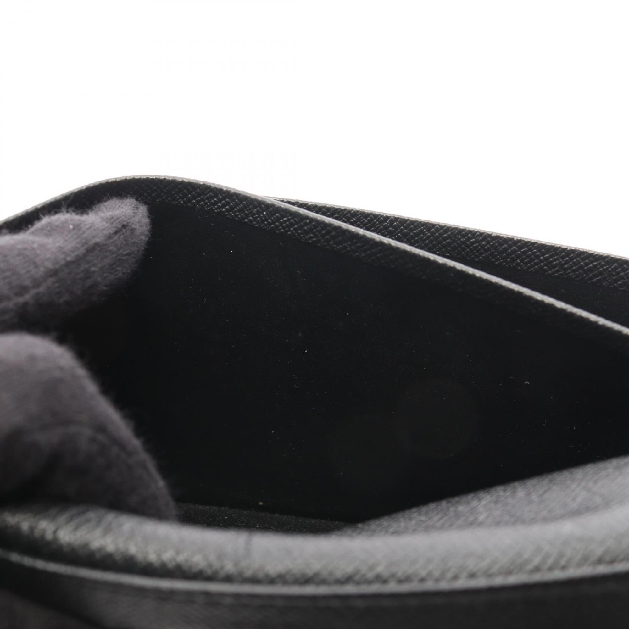 Louis Vuitton Black Leather Long Wallet (Bi-Fold) (Pre-Owned)