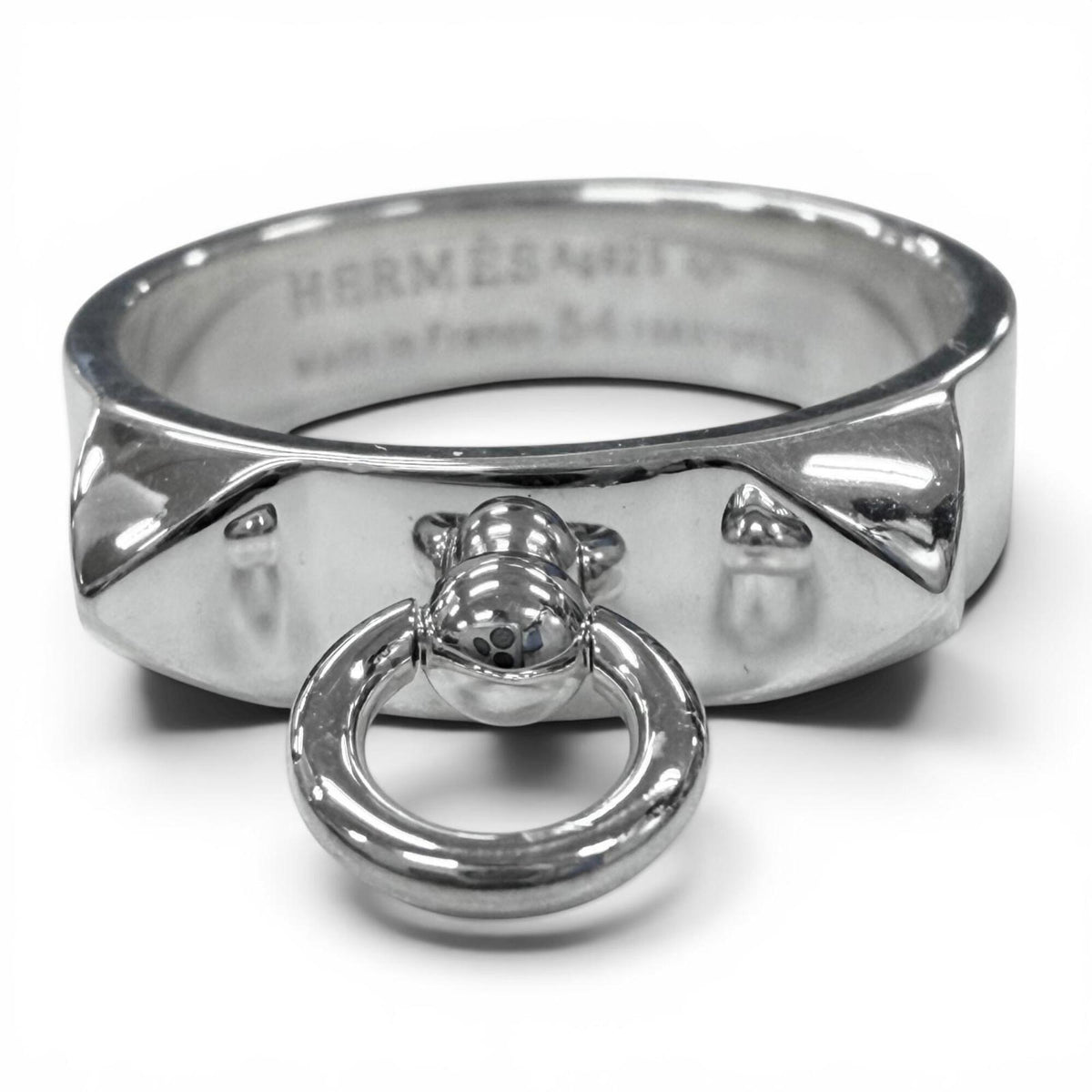 Hermes Silver Silver 925 Band Ring (Pre-Owned)