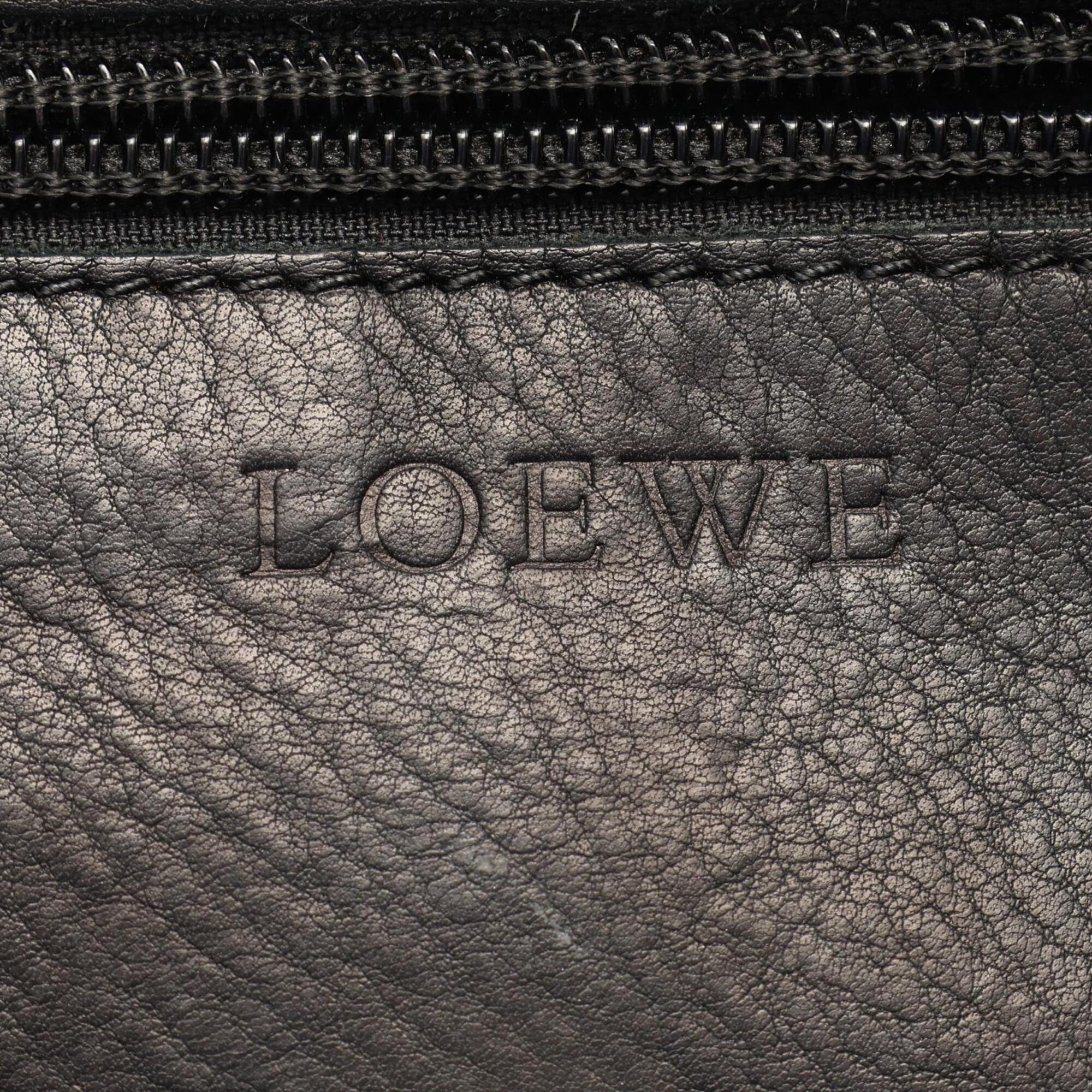 Loewe Black Suede Leather Handbag Shoulder Bag (Pre-Owned)