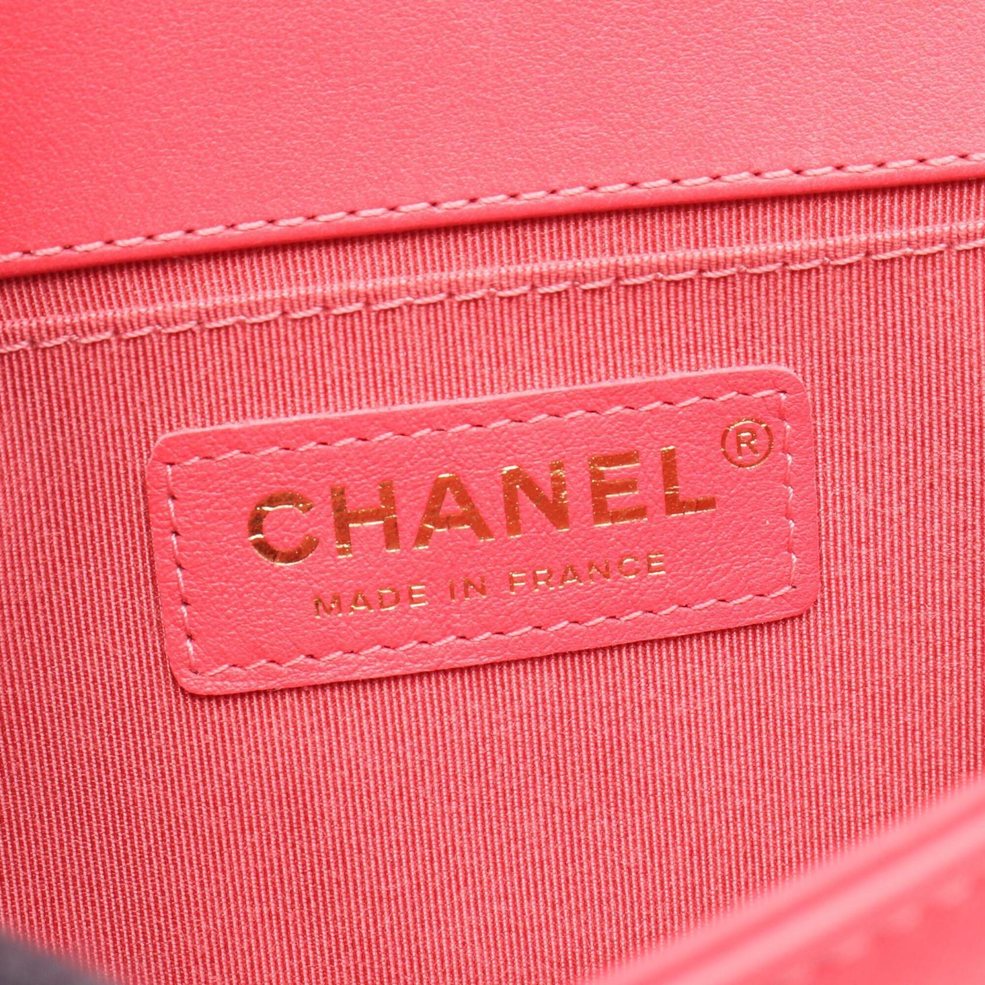 Chanel Pink Leather Handbag Shoulder Bag (Pre-Owned)