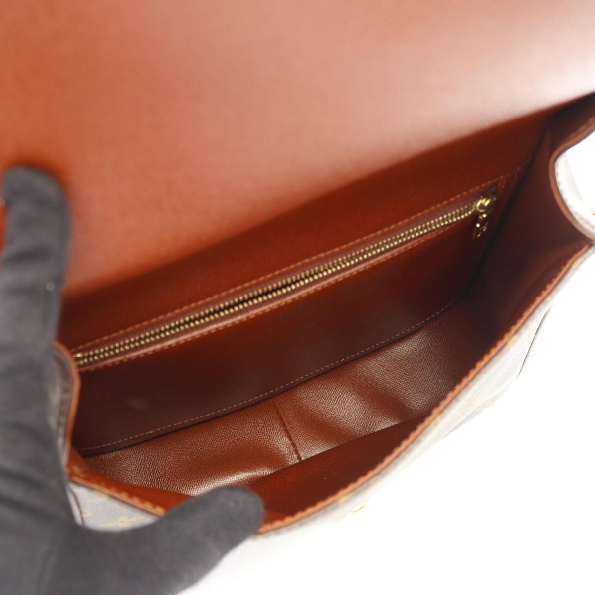 Louis Vuitton Brown Monogram Coated Canvas Leather Handbag Shoulder Bag (Pre-Owned)