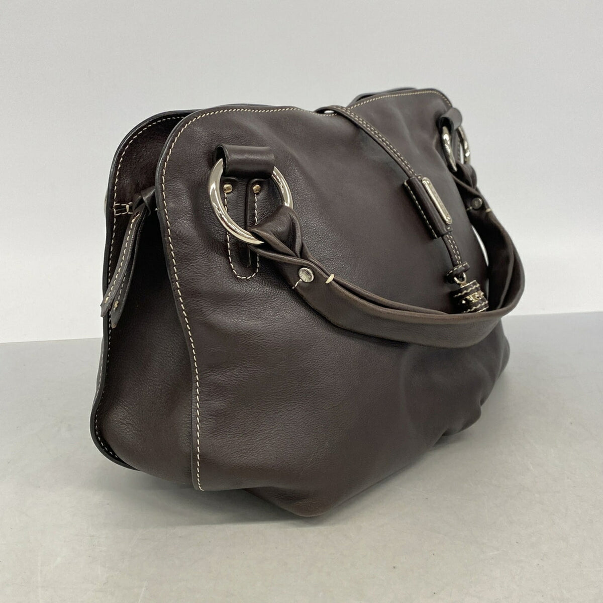 Celine Dark Brown Leather Tote Bag (Pre-Owned)