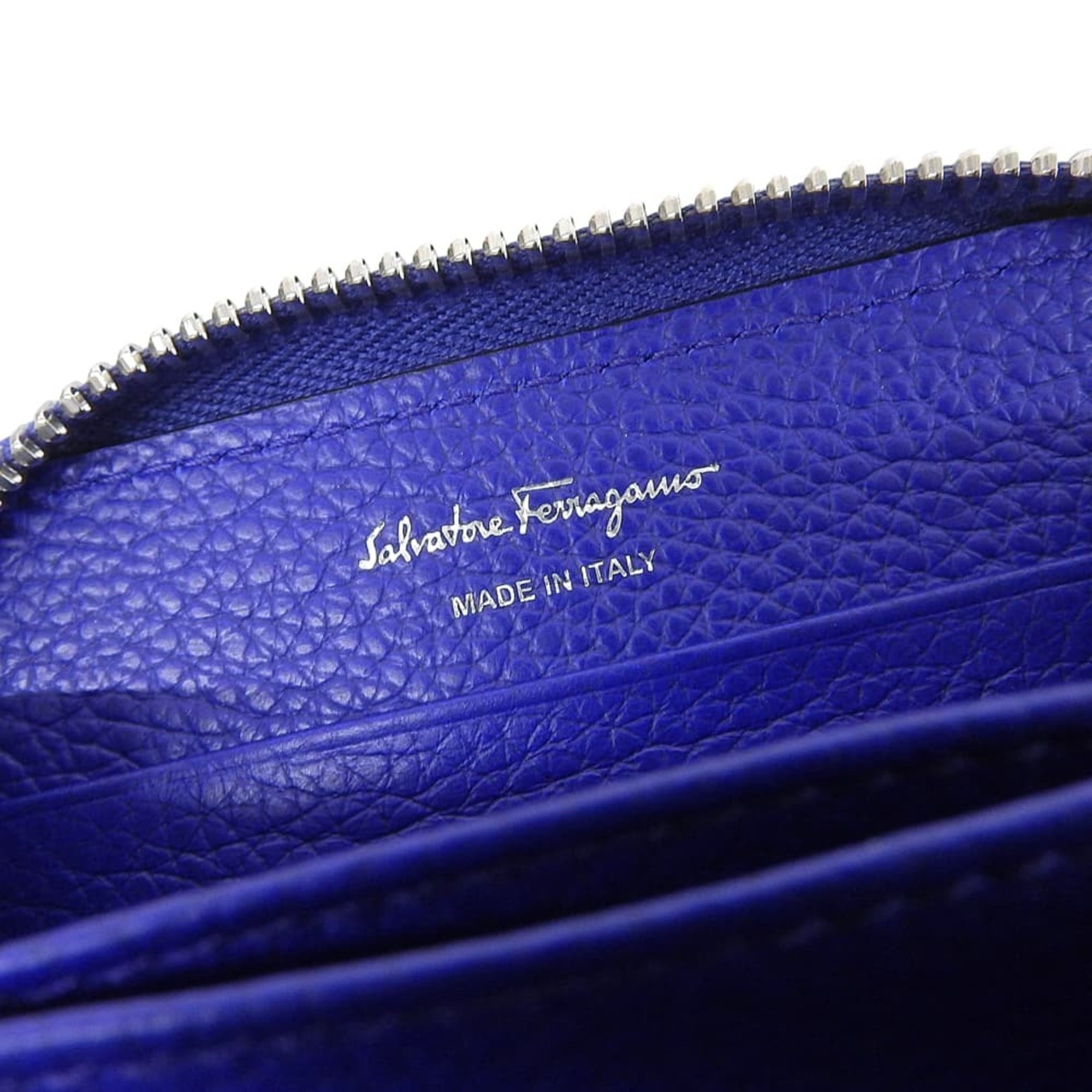 Salvatore Ferragamo Blue Leather Coin Purse/Coin Case (Pre-Owned)