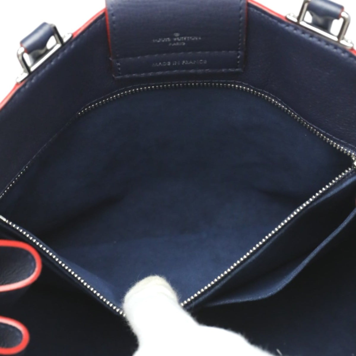 Louis Vuitton Navy Red Color Handbag (Pre-Owned)