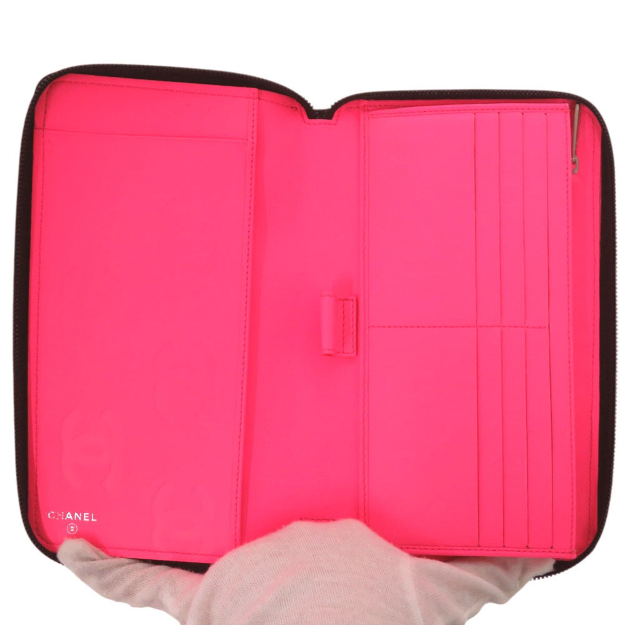 Chanel Black Pink Cambon Ligne Wallet (Bi-Fold) (Pre-Owned)