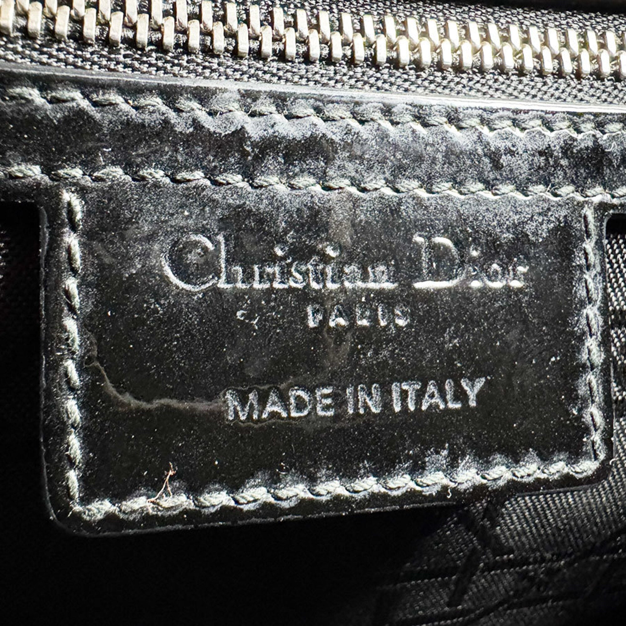 Christian Dior Black Patent Leather Handbag Shoulder Bag (Pre-Owned)
