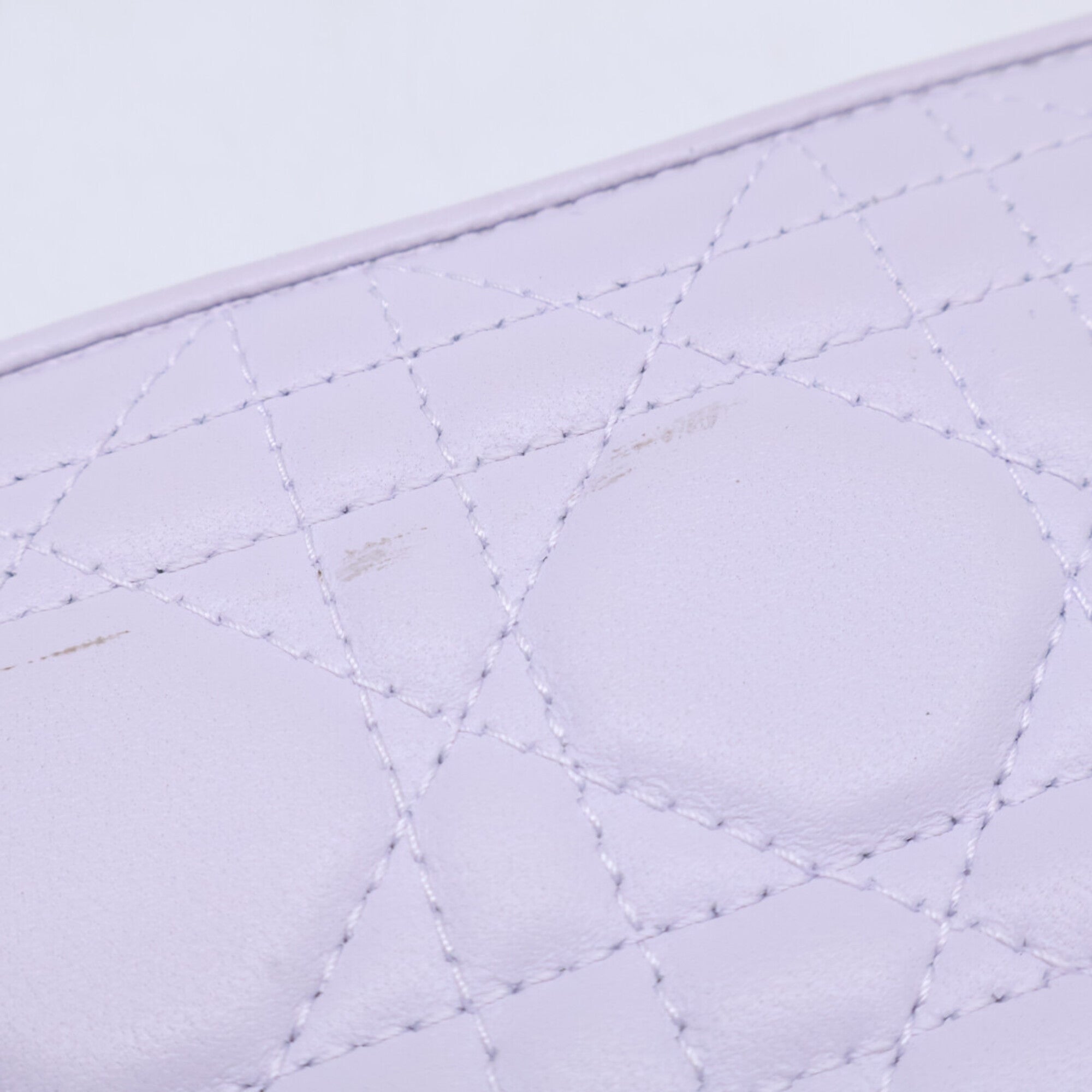 Christian Dior Light Purple Leather Long Wallet (Bi-Fold) (Pre-Owned)