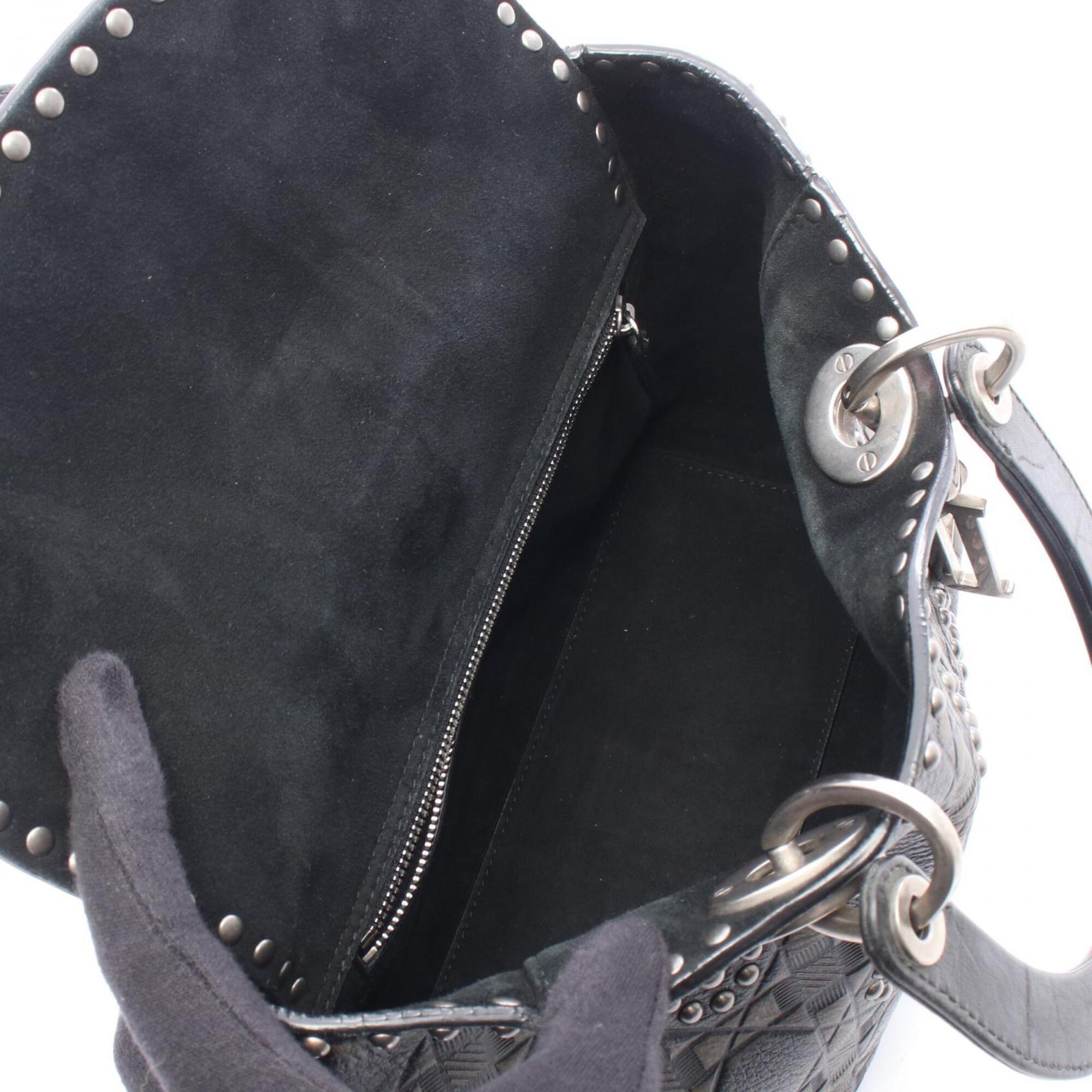 Christian Dior Black Khaki Leather Handbag (Pre-Owned)