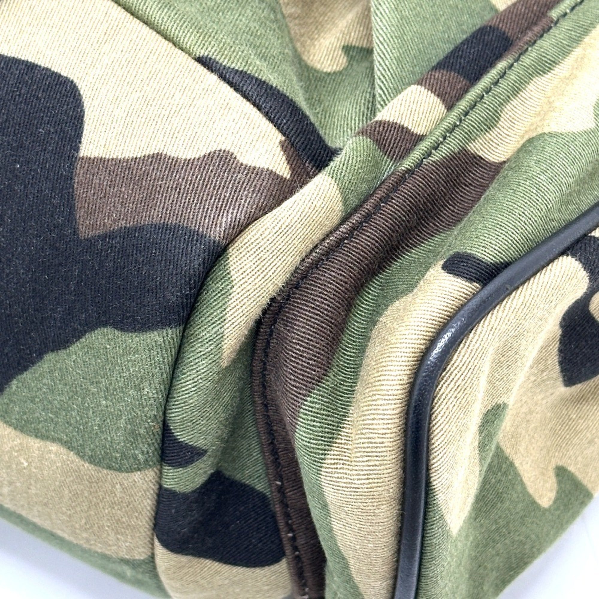 Yves Saint Laurent Camouflage Green Canvas Backpack (Pre-Owned)