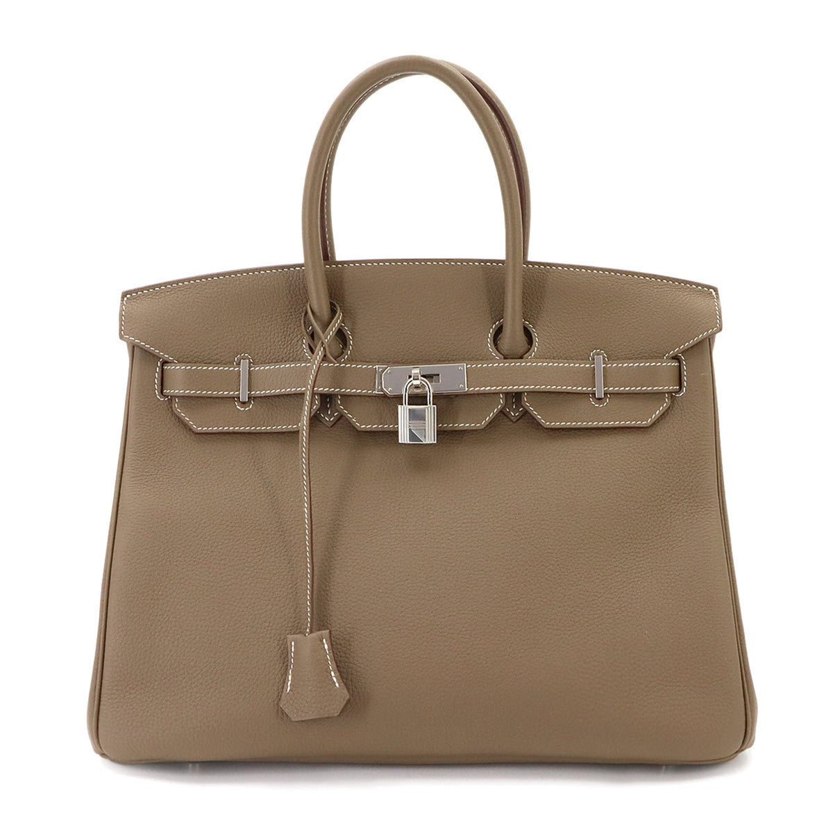 Hermes Etoupe Gray Togo Leather Handbag (Pre-Owned)