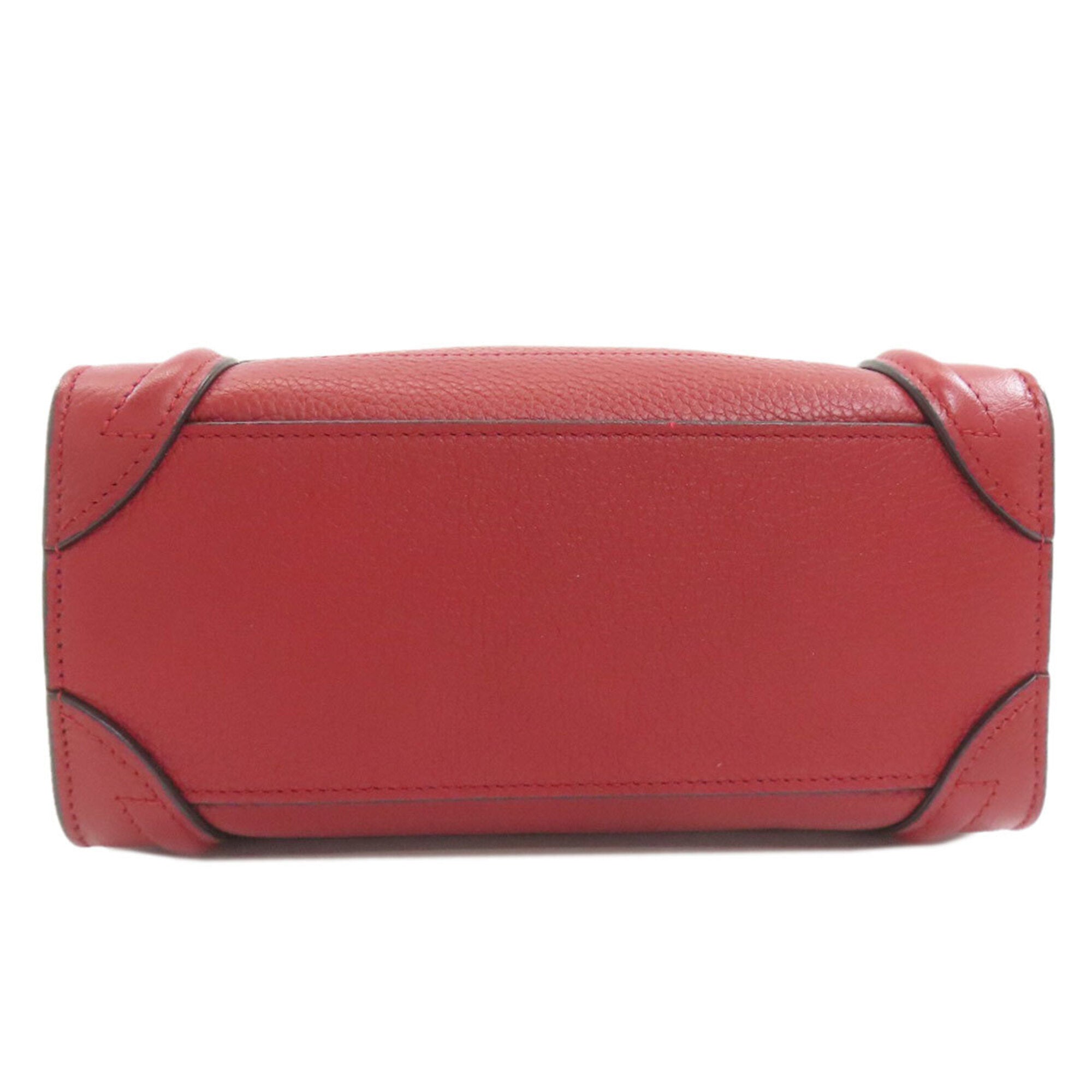 Celine Luggage Red Color Leather Handbag (Pre-Owned)