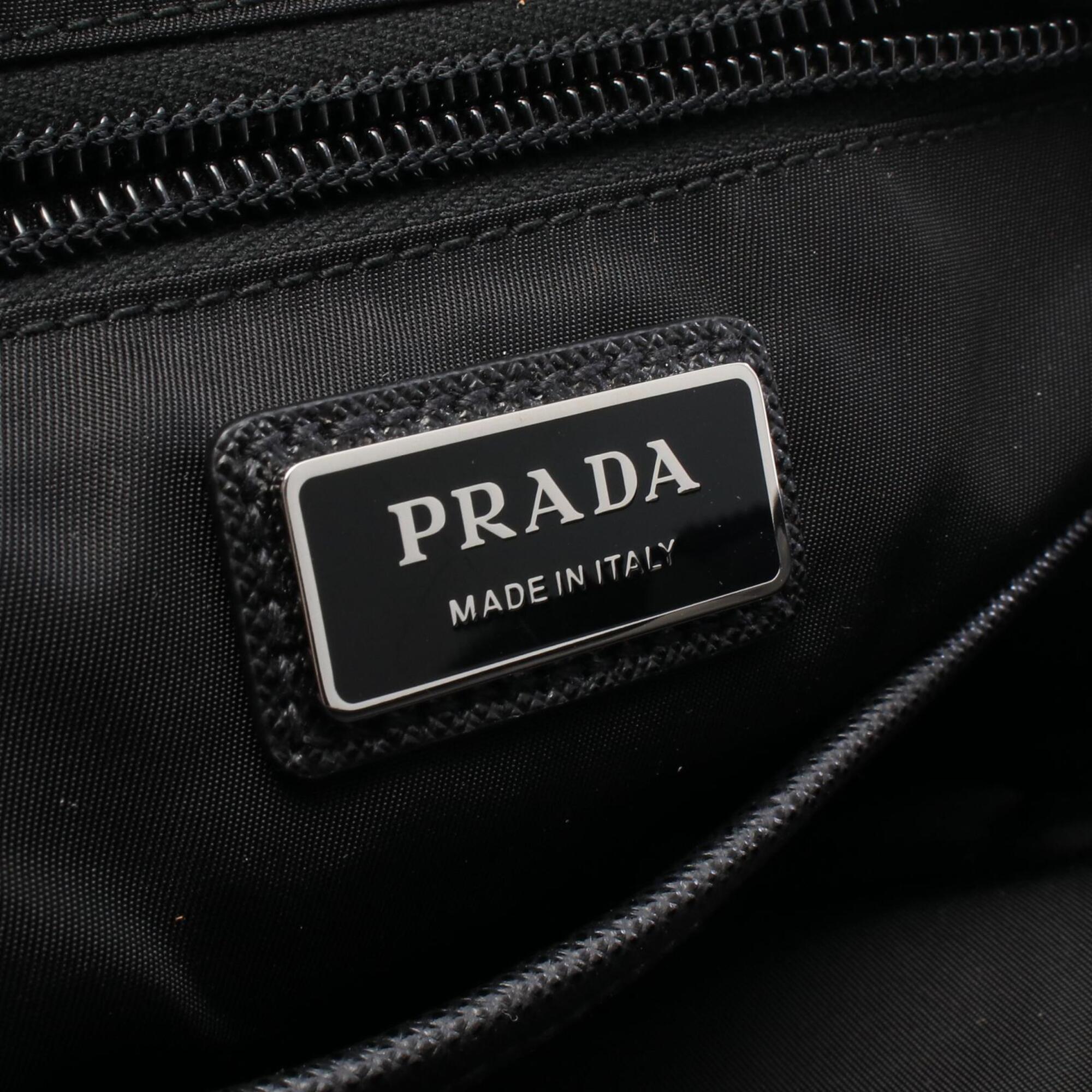 Prada Black Green Nylon Fanny Pack Handbag (Pre-Owned)
