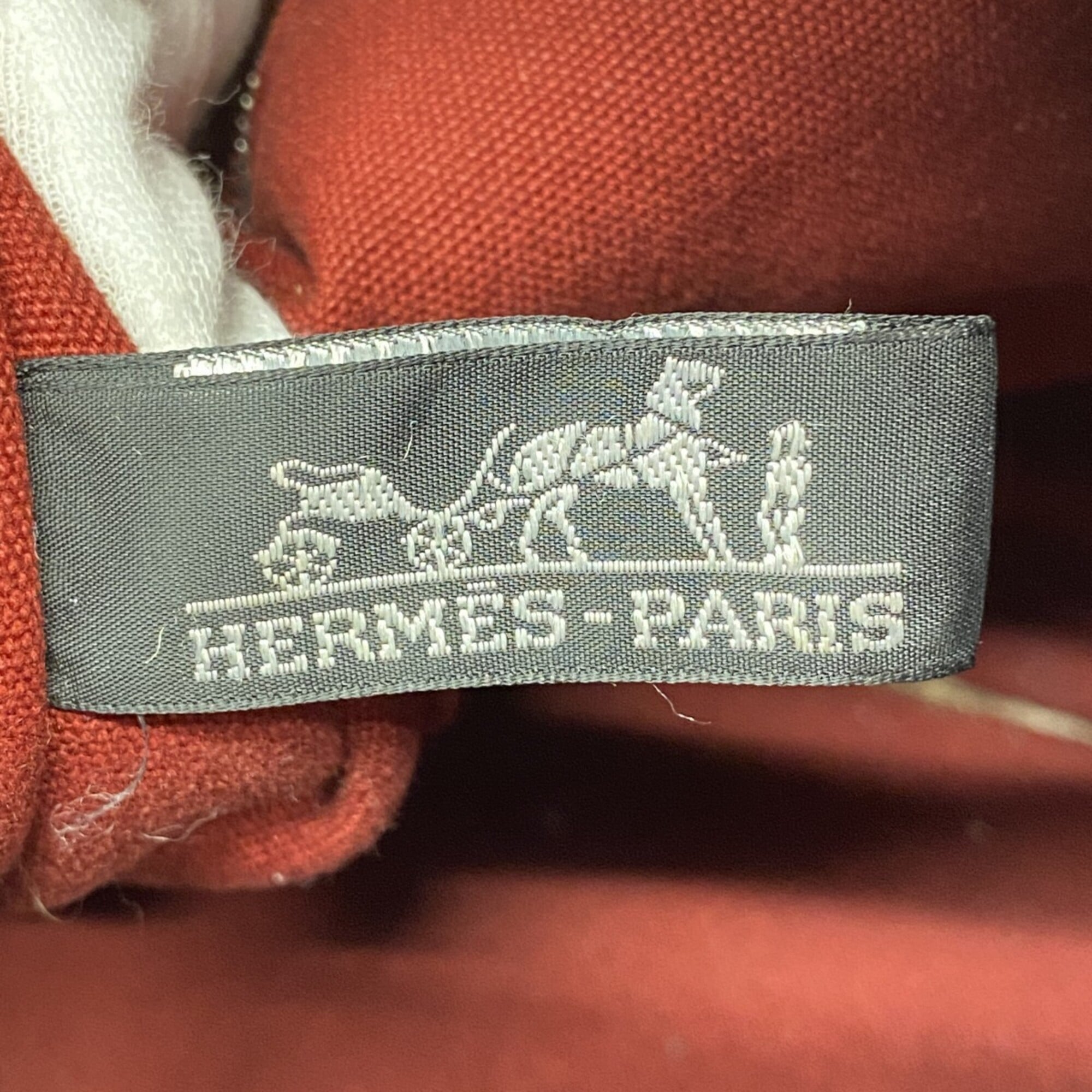 Hermes Red Color Canvas Tote Bag (Pre-Owned)