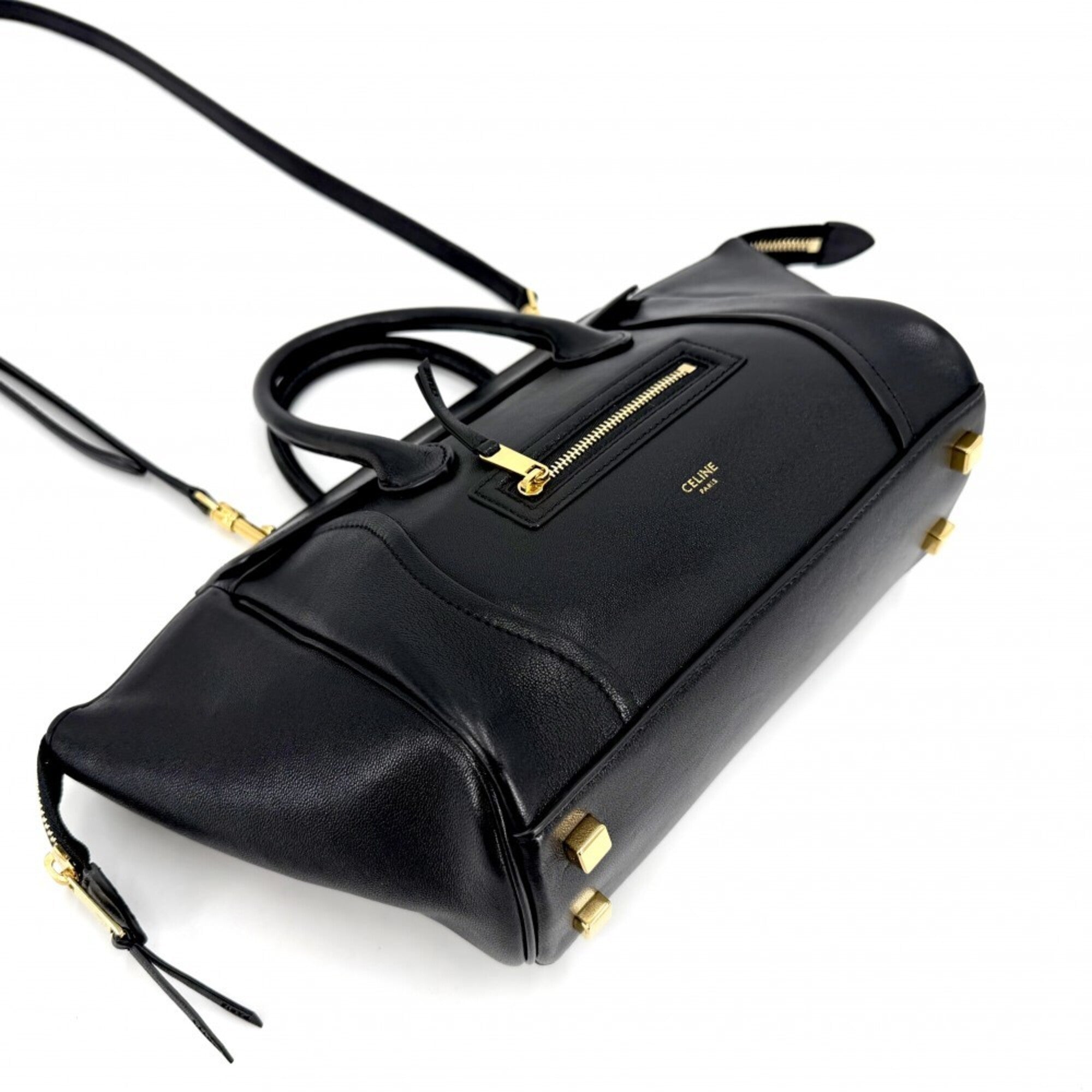 Celine Black Leather Handbag Shoulder Bag (Pre-Owned)