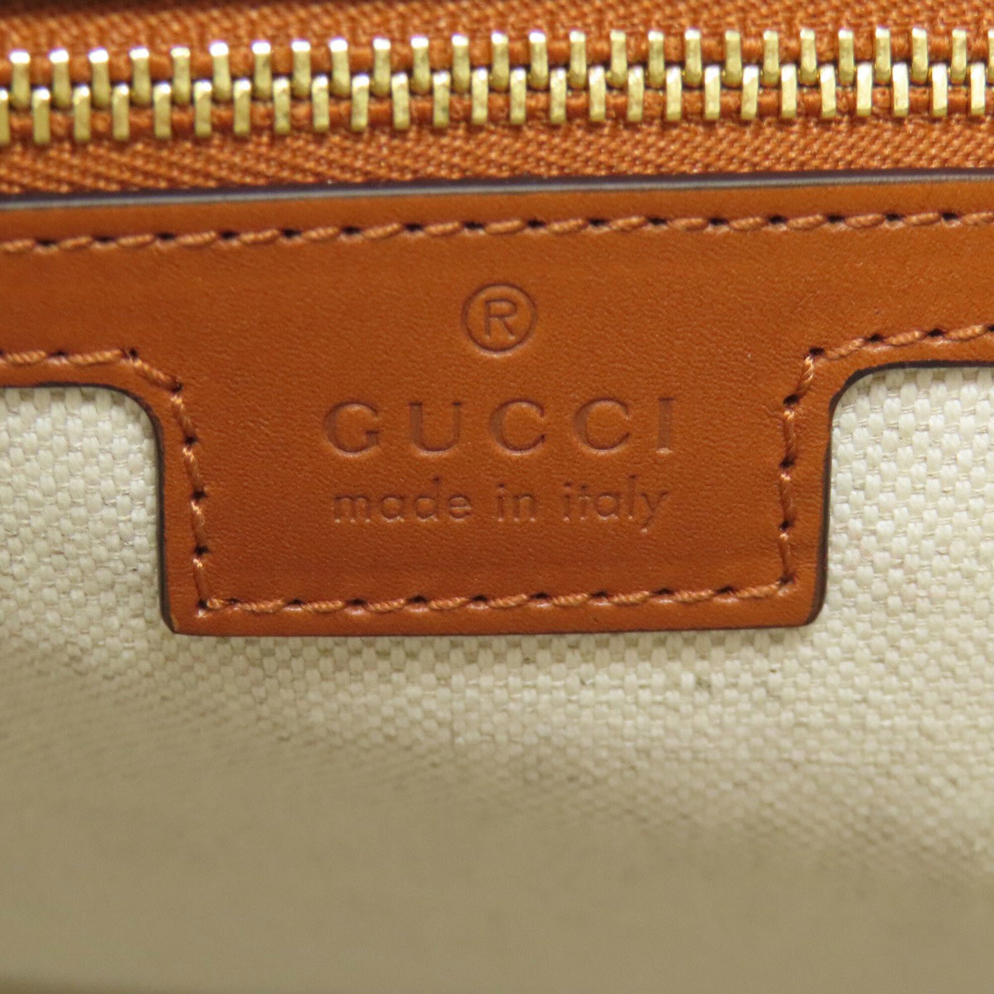 Gucci Green Canvas Leather Tote Bag (Pre-Owned)