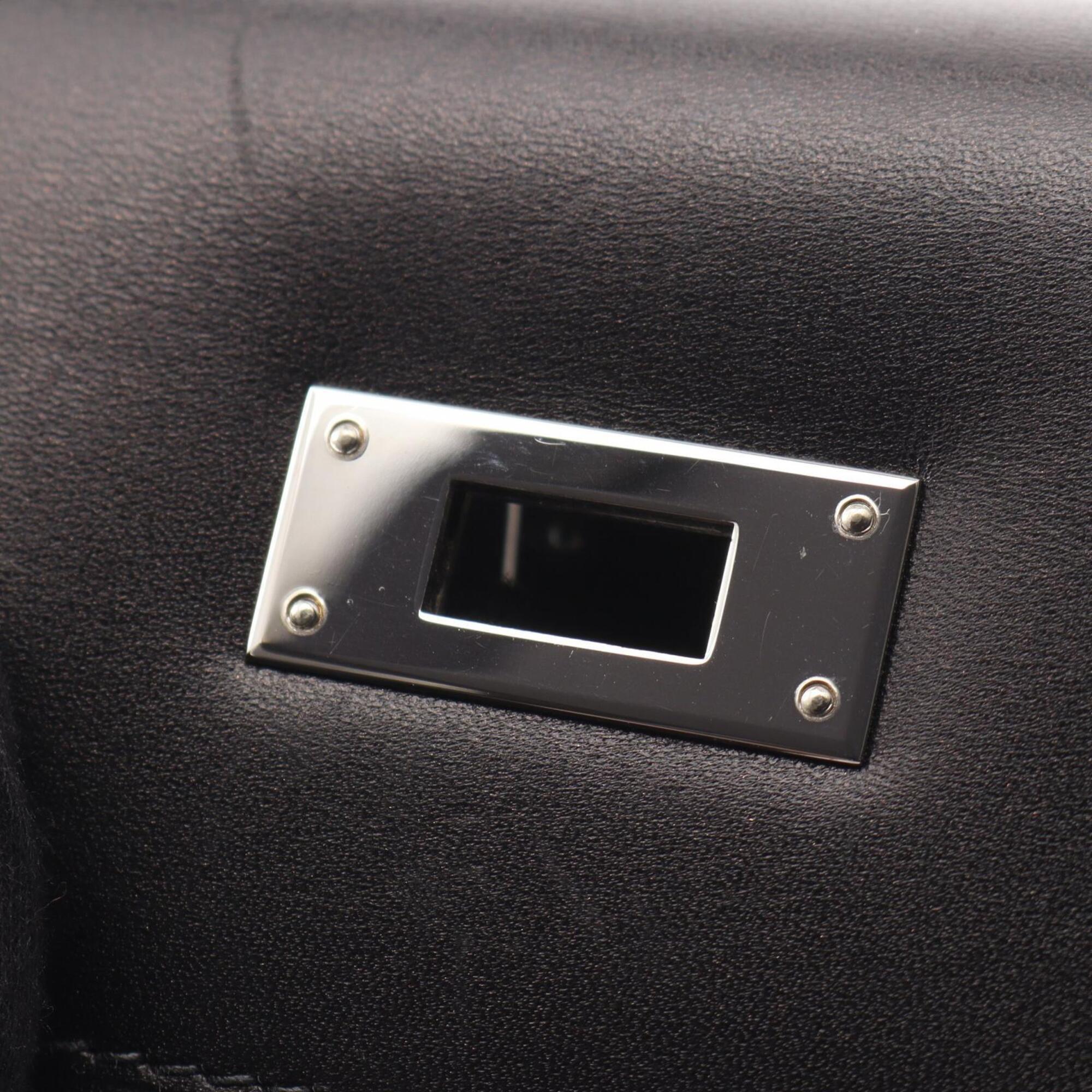Hermes Black Box Calf Leather Leather Handbag (Pre-Owned)