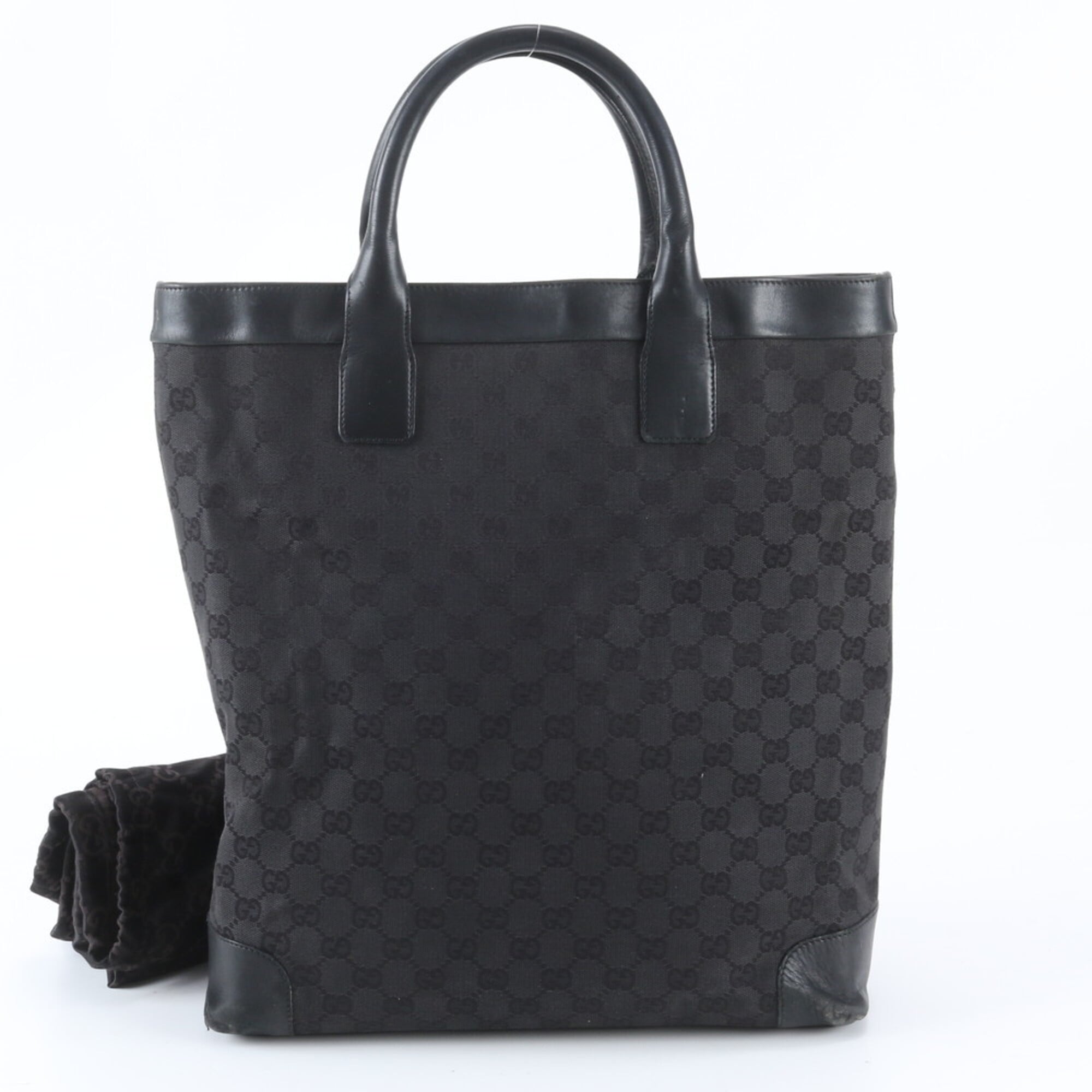 Gucci Gg Canvas Black Gg Canvas Handbag Tote Bag (Pre-Owned)