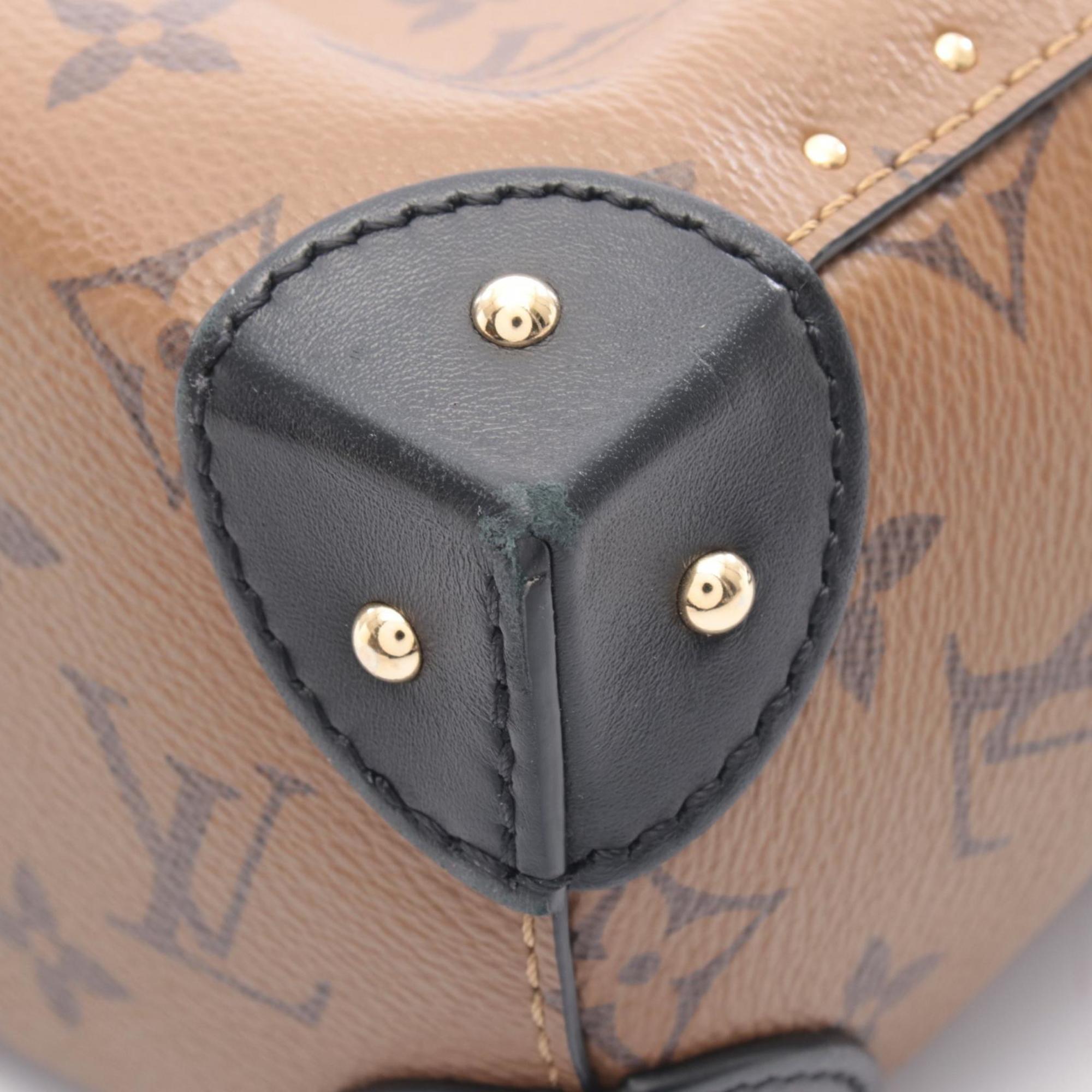 Louis Vuitton Black Brown Coated Canvas Pvc Leather Monogram Reverse Handbag (Pre-Owned)