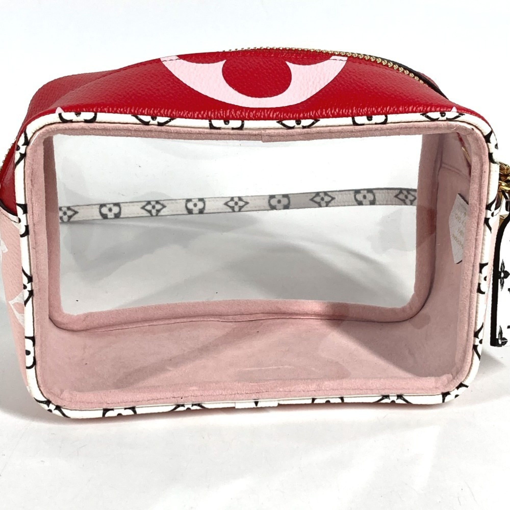 Louis Vuitton Pink Red Color Monogram Canvas Handbag Pouch Shoulder Bag (Pre-Owned)