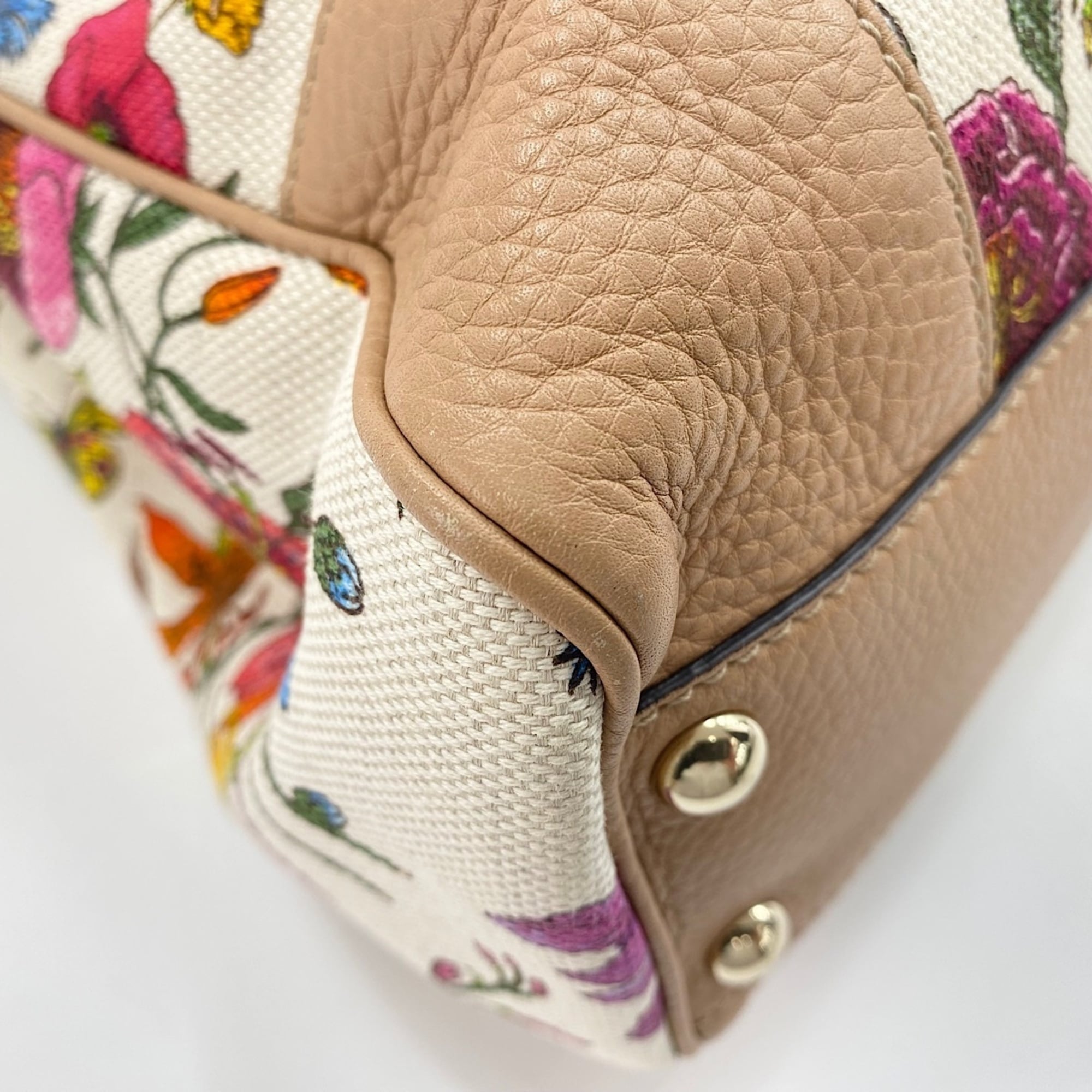Gucci Multi-Color Canvas Bamboo Handbag (Pre-Owned)